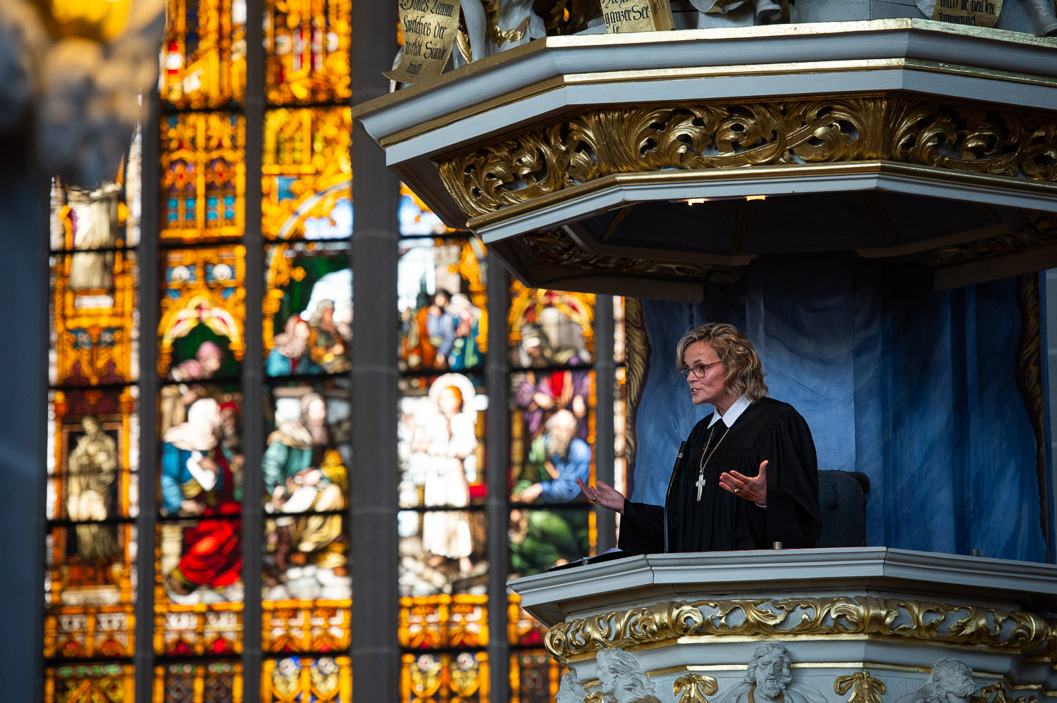  Theresa Rinecker, Generalsuperintendentin (EKBO) aufgenommen im Rahmen eines Gottesdienstes zur Einfuehrung von Theresa Rinecker ins Amt der Generalsuperintenden- tin des Sprengels Goerlitz und Verabschiedung von Martin Herche in der Pfarrkirche St.