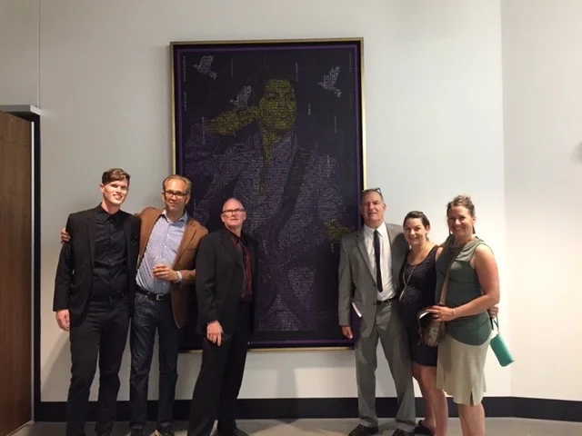 Prince canvas we stretched and framed for US Bank Stadium