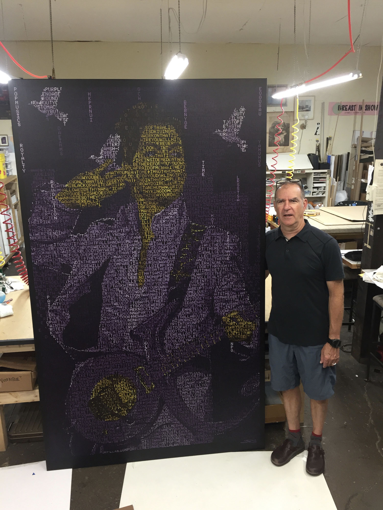 Schleif canvas of Prince that we stretched and framed for US Bank Stadium. 