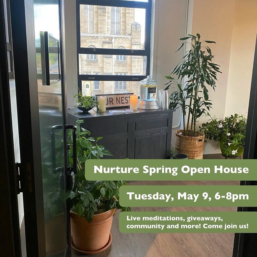 We'd love for you to join us at the @visitnurture Spring Open House next Tuesday, May 9th, from 6-8 pm! We'll be leading a live meditation, hosting a wellness giveaway, and inviting you into our space to discover what Nest is all about.

Additionally