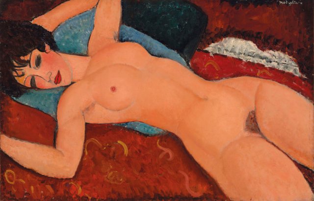 Amedeo Modigliani, Nu couché (Reclining Nude) (1917-18)