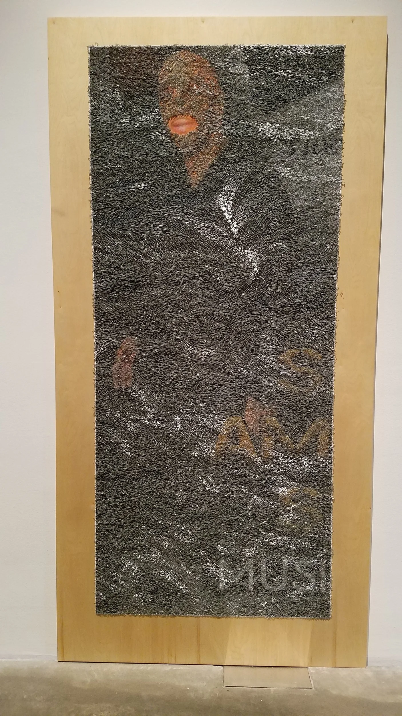 Wilmer Wilson IV (b. 1989, Richmond, VA), Afr , 2017, Staples & Pigment on Wood, Courtesy of the artist and CONNERSMITH, Washington D.C.