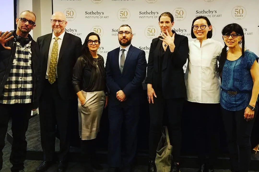 From left to right: Jonathan Cohen (Meres One) – Founder/5Pointz & 5Pointz Creates, Steven R. Wagner, Esq. – Partner/Wagner & Berkow, Renée Vara – Director/VARA ART, Angelo Madrigale – SVP/Doyle, Marie Cecile Flageul – Co-Founder/5Pointz Creates & Curator/MoSA, Christine Kuan – CEO & Director/Sotheby’s Institute of Art (NY), & Judith Prowda, Esq. – Sotheby’s Institute of Art