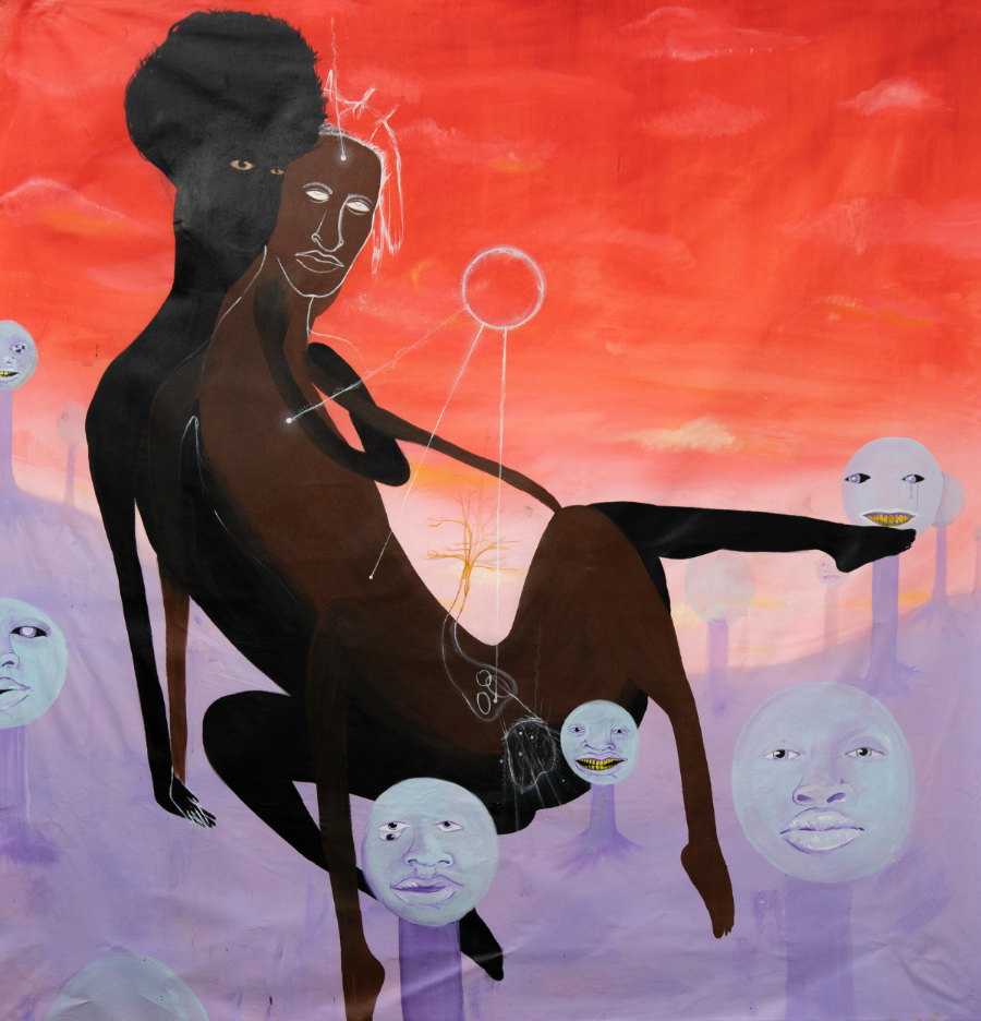 Kelton Campos Fausto, Inside of me 2020, Acrylic on canvas, 67 7/10 × 65 7/10 in