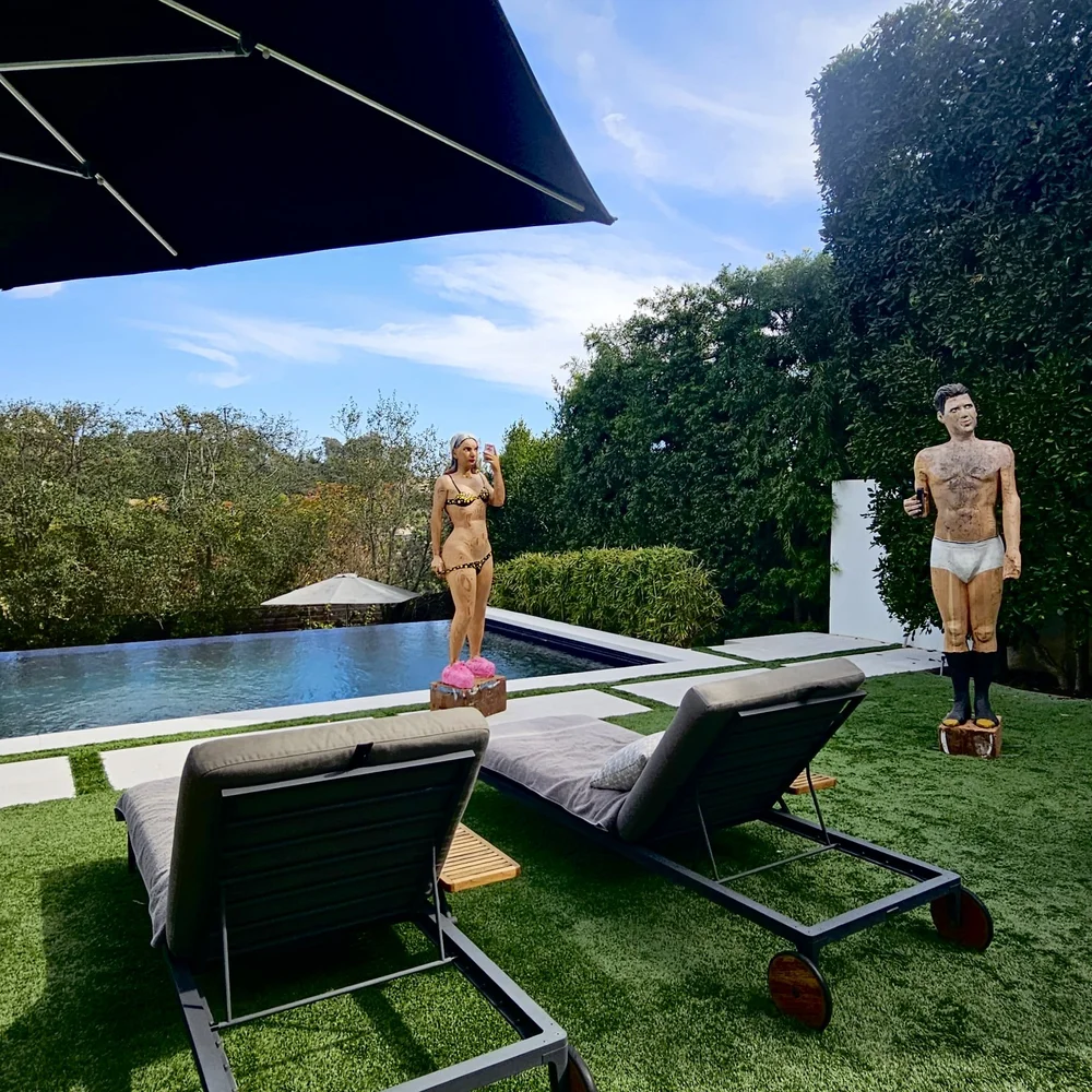 Credits &amp; Courtesy: Future Fair, Matthew Rosenquist, Poolside Kim (2025) &amp; Mickey (2025), Smoke the Moon Gallery, Curated by Thea Smolinski 