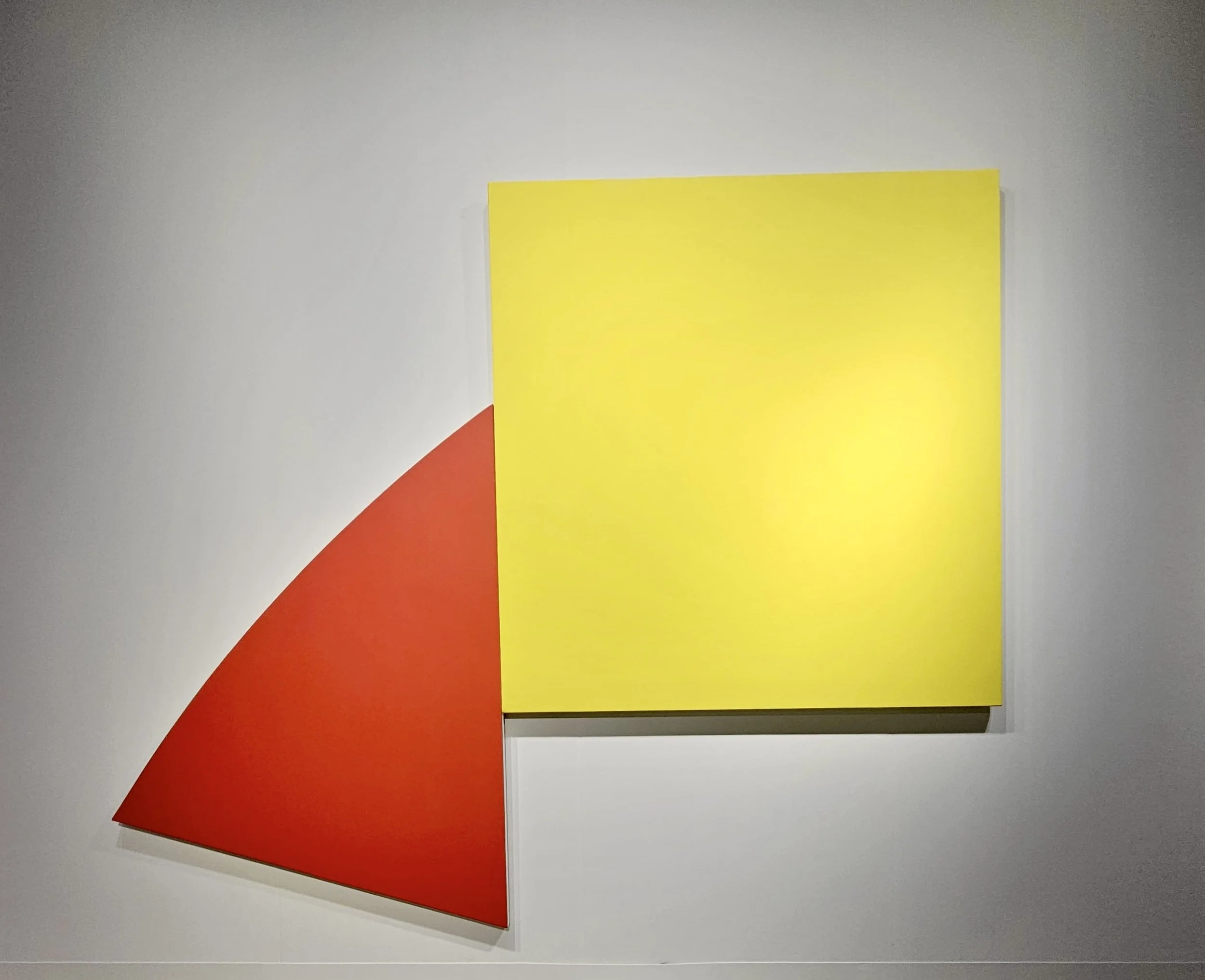  Credit &amp; Courtesy:   Ellsworth Kelly ,  Yellow Panel    with Red Curve  at   Acquavella Gallery : Art Basel Miami  Beach [Booth H11]. 