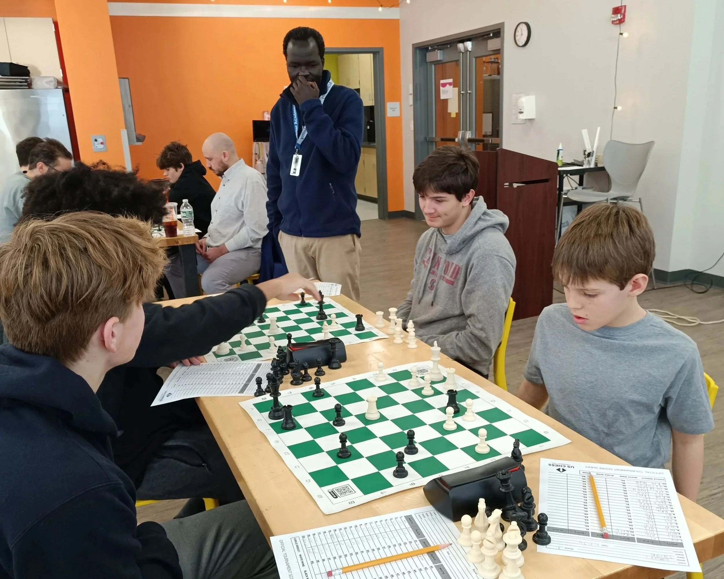 Students playing in a chess tournament at Baxter Academy.