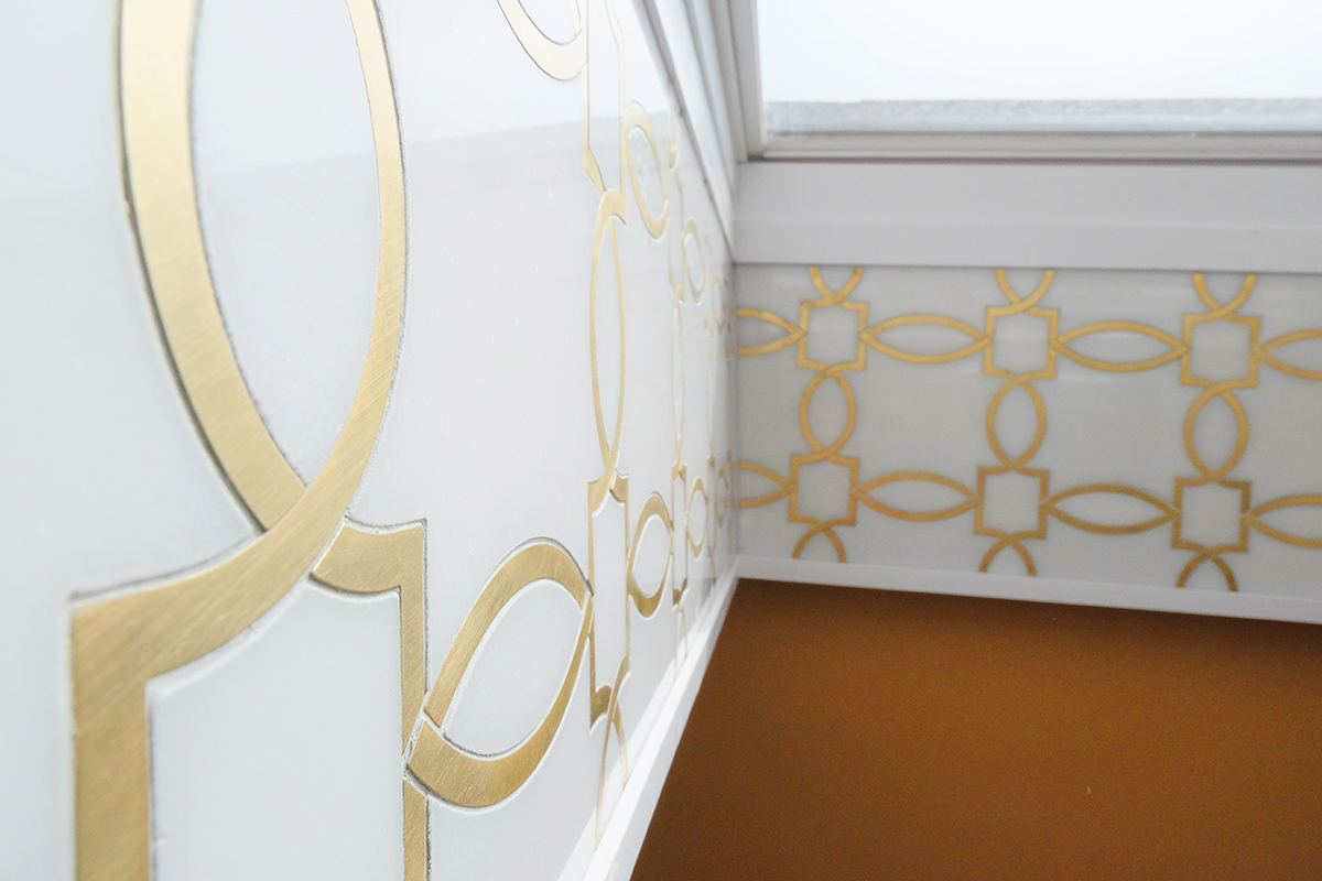 Brass-Inlaid Tile