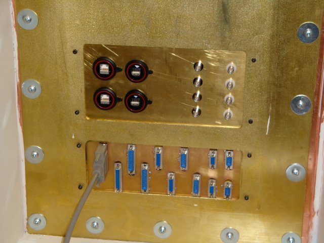  Buckner Lab/MRI facility: Patch panel maintains shielding while allowing cabling to reach into the scan area. 