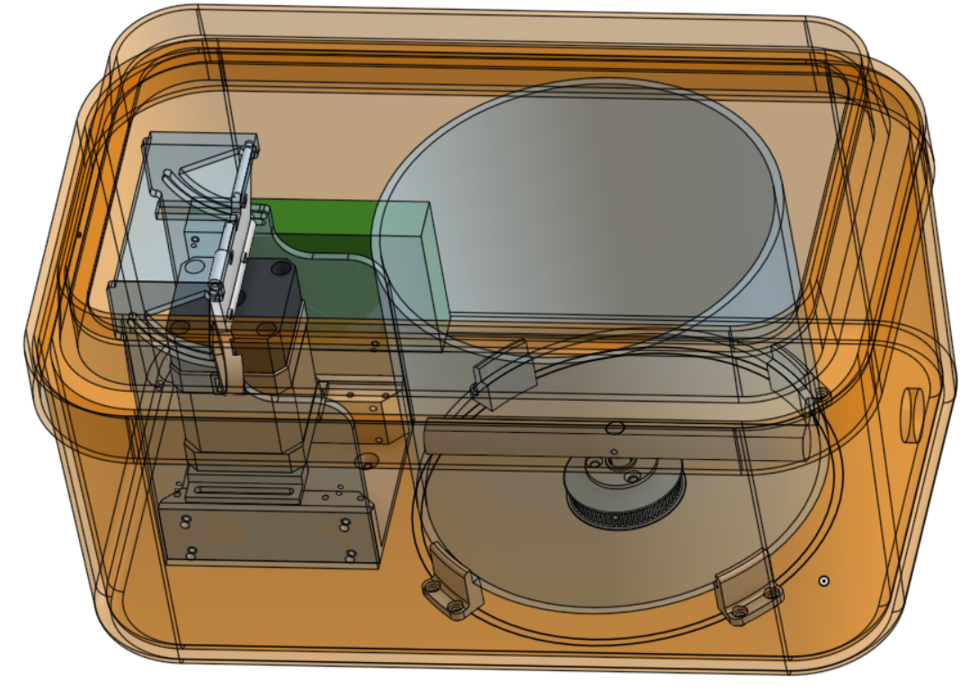  Screenshot of the CAD design. The cylindrical chamber has 5.5” inner diameter and 5.75” outer diameter. The height of the chamber is 4.75”. 