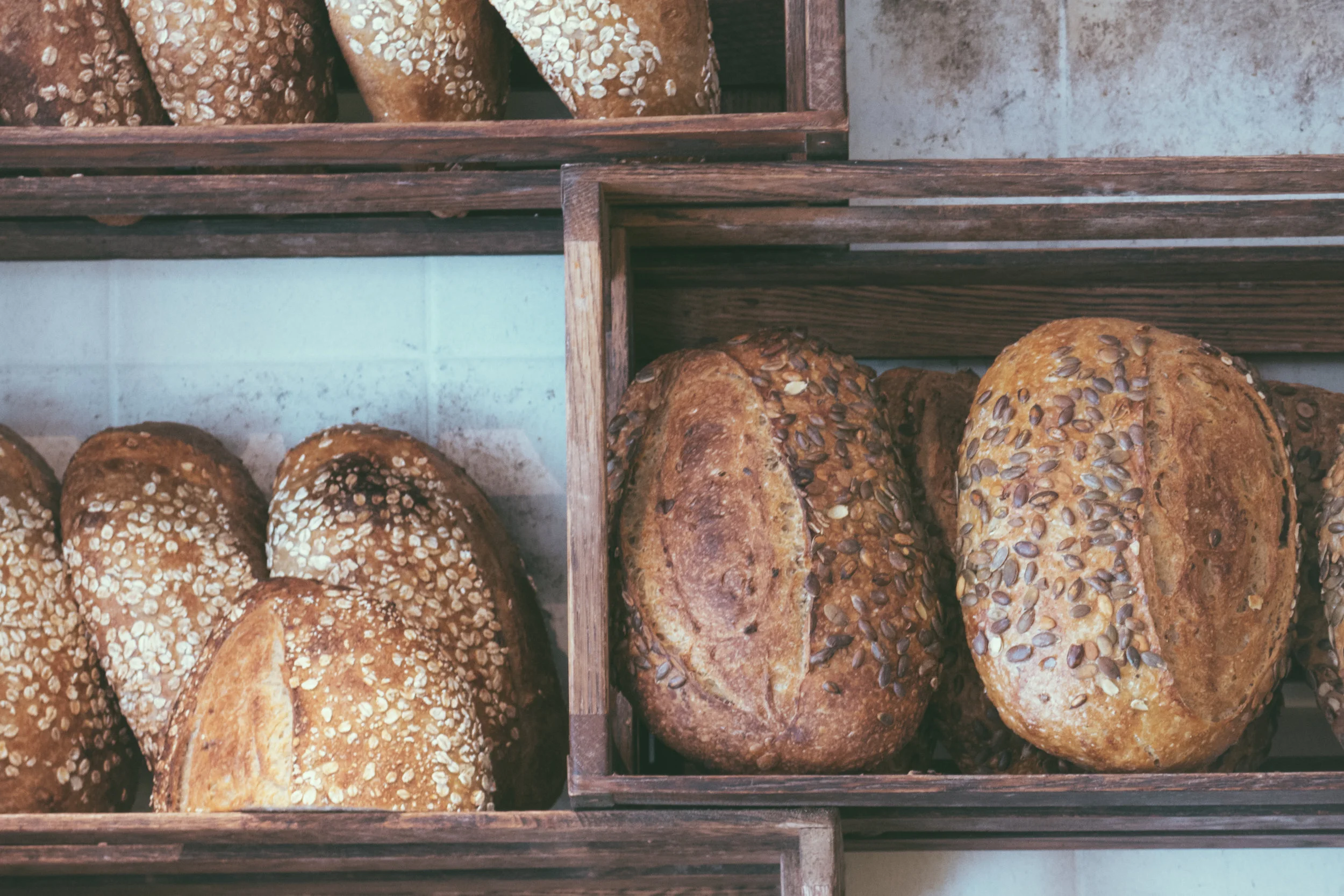 Bread on display at Sandholt, Reykjavik, Iceland