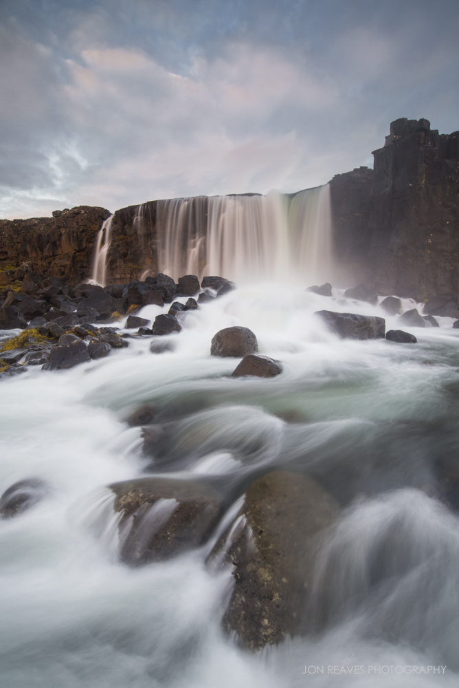 Öxarárfoss ("Axe Falls"), Thingvellir National Park, Iceland. (Nikon D600, Nikkor 18-35G, Nisi V5 Polarizer, Lee 0.9 Graduated ND filter, Sirui T-025x Carbon Fiber Tripod with C-10 Ball Head)