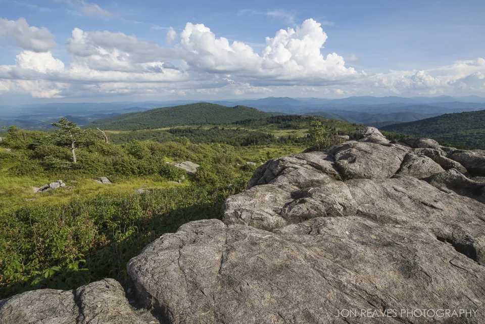 View of Grayson Highlands from the Appalachian Trail, Virginia.