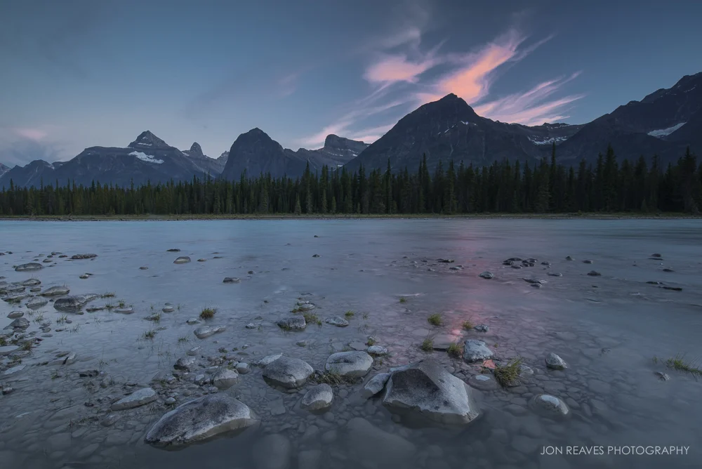 Sunset over Athabasca River, Jasper National Park