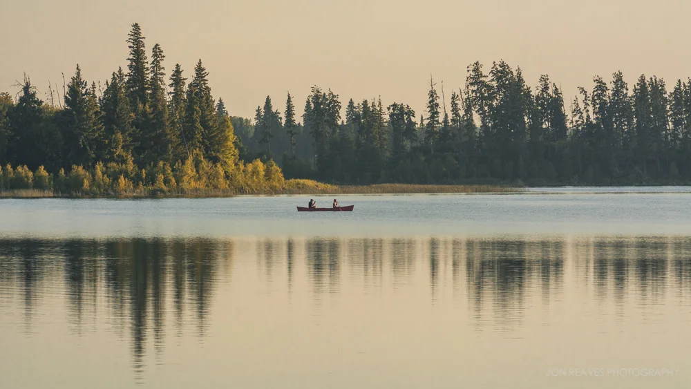 Canoeing on Astotin Lake, Elk Island National Park, Canada