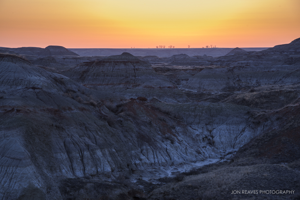 Sunrise over the Alberta Badlands