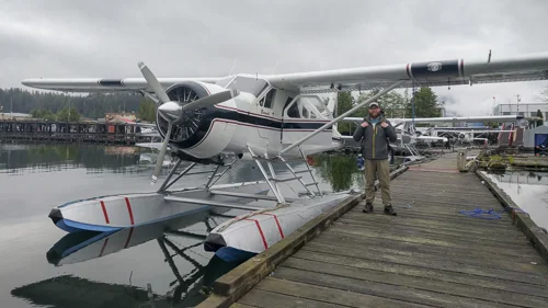 Preparing to board a float plane for a 20 minute flight to the remote Khutzeymateen Inlet. The views of coastal British Columbia from the plane were stunning to say the least. Prince Rupert, BC.