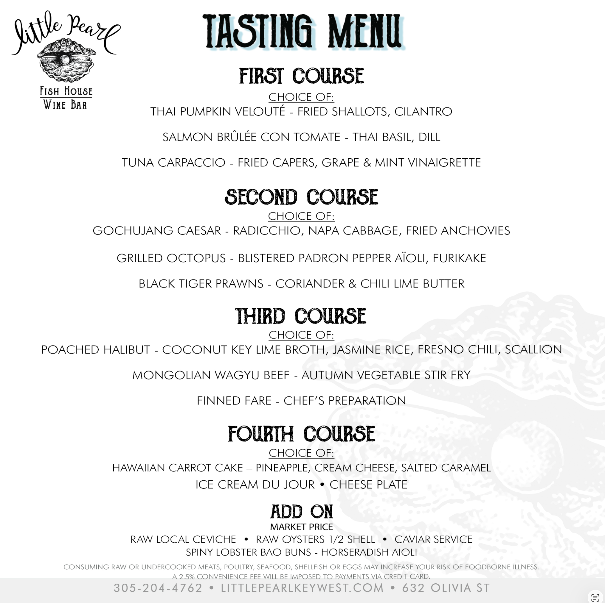 Little Pearl Tasting Menu September 2026