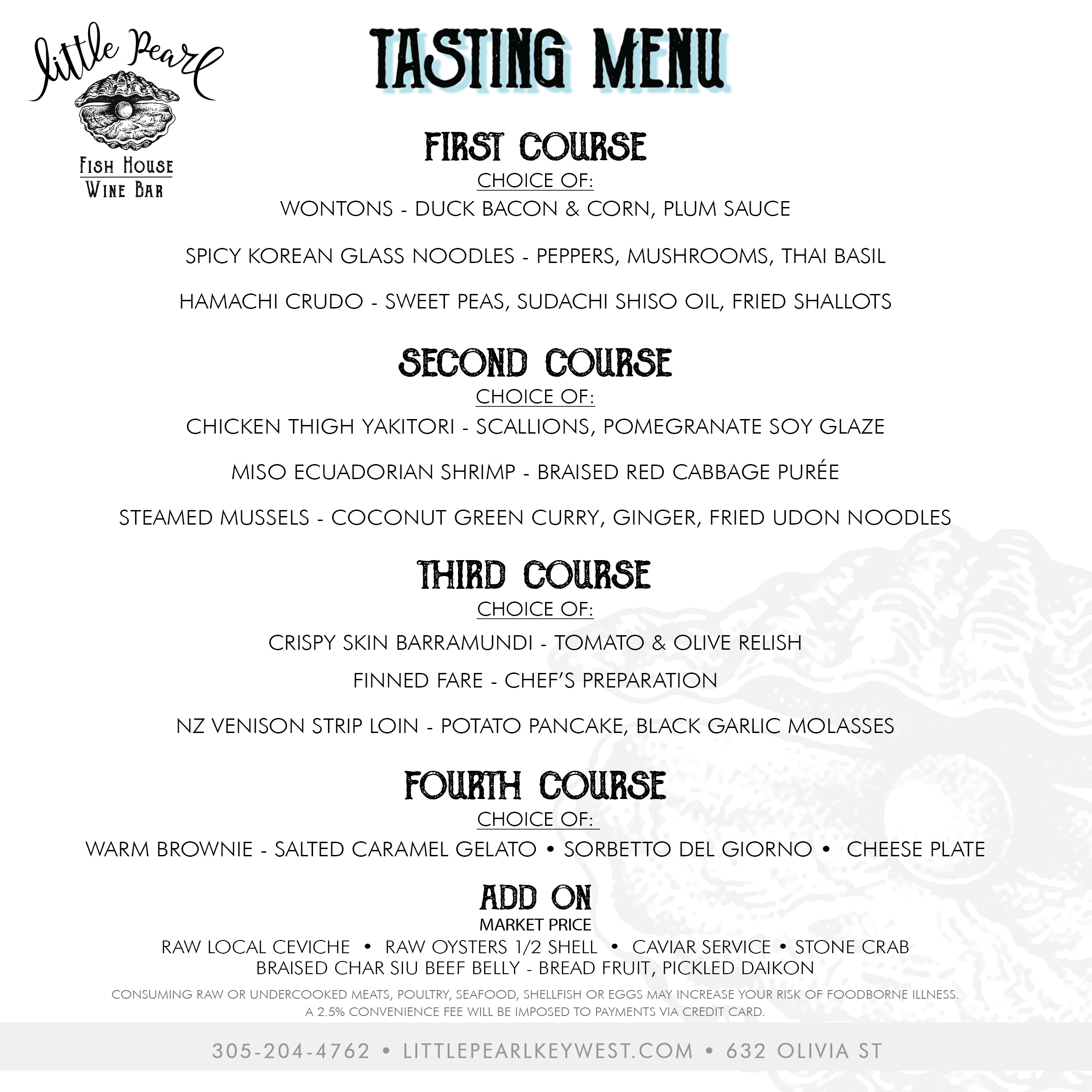 Little Pearl Chef's Tasting Menu Feb 2026