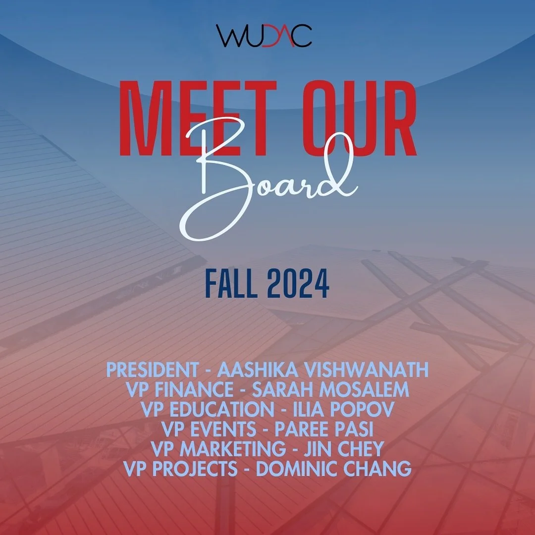 Introducing WUDAC&rsquo;s Fall 2024 exec board! We look forward to having you all join this semester and participating in our analytics sessions and events!