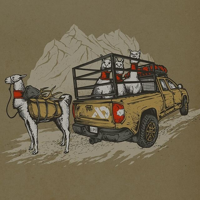 New doodles for @firstlitehunting immortalizing the unique hunting rig of @bellranchpackllamas
.
.
#llamas #illustration #thedesignfix #creativitymix #drawingoftheday #hunting #firstlite #designbrew #gofartherstaylonger #handdrawn #slowroastedco #art