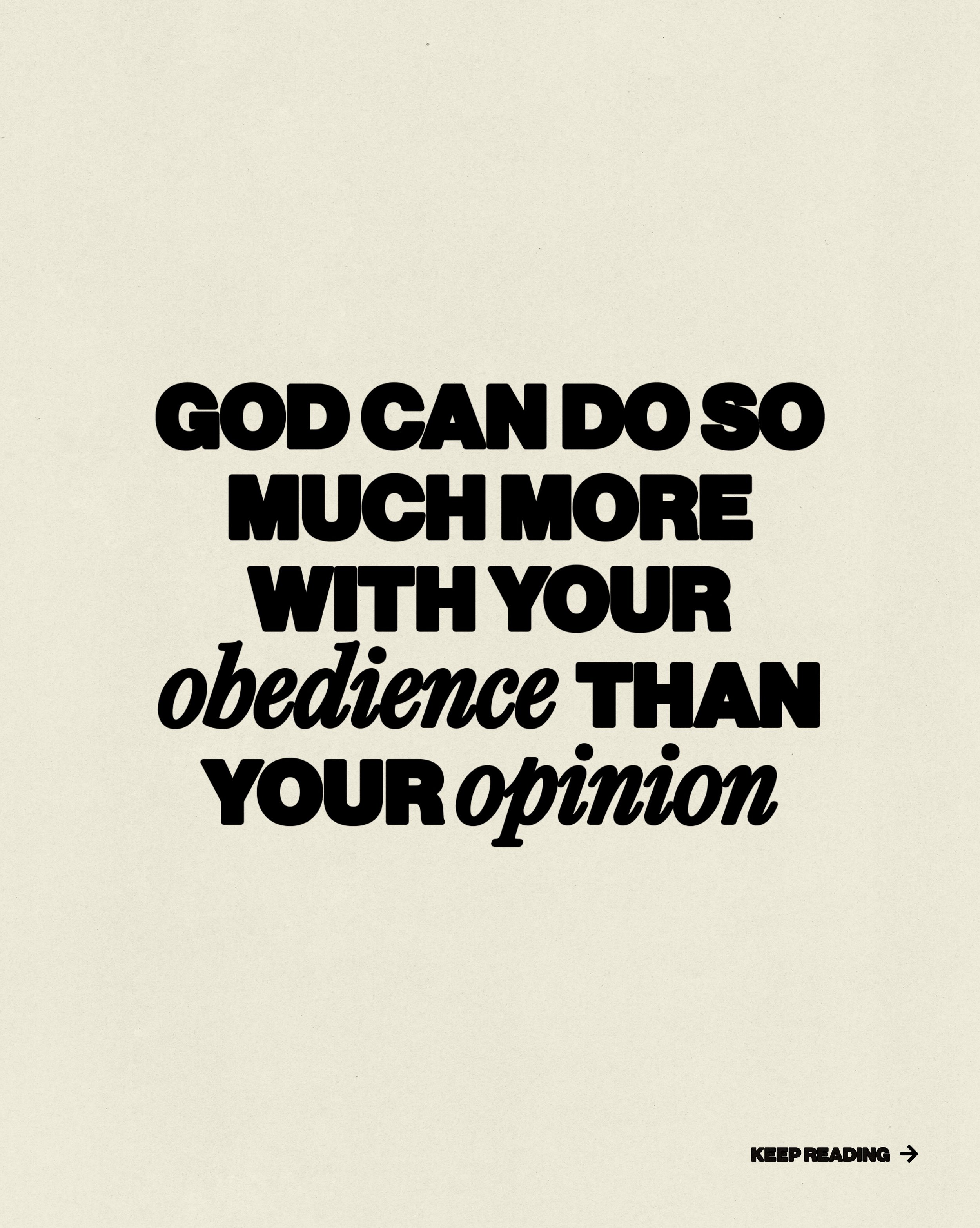 OBEDIENCE > Opinion