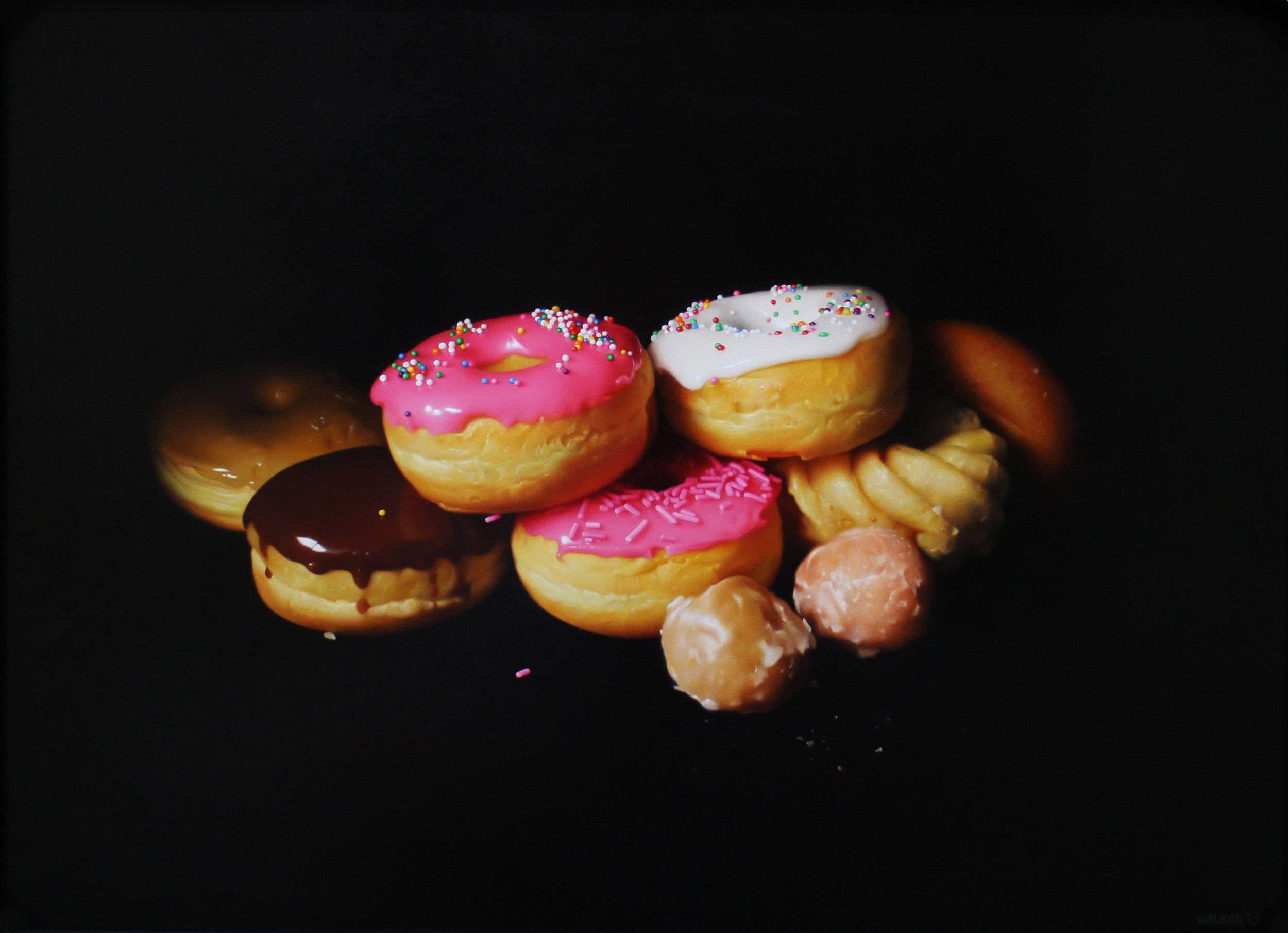  Donut Pile. Oil on Panel. 