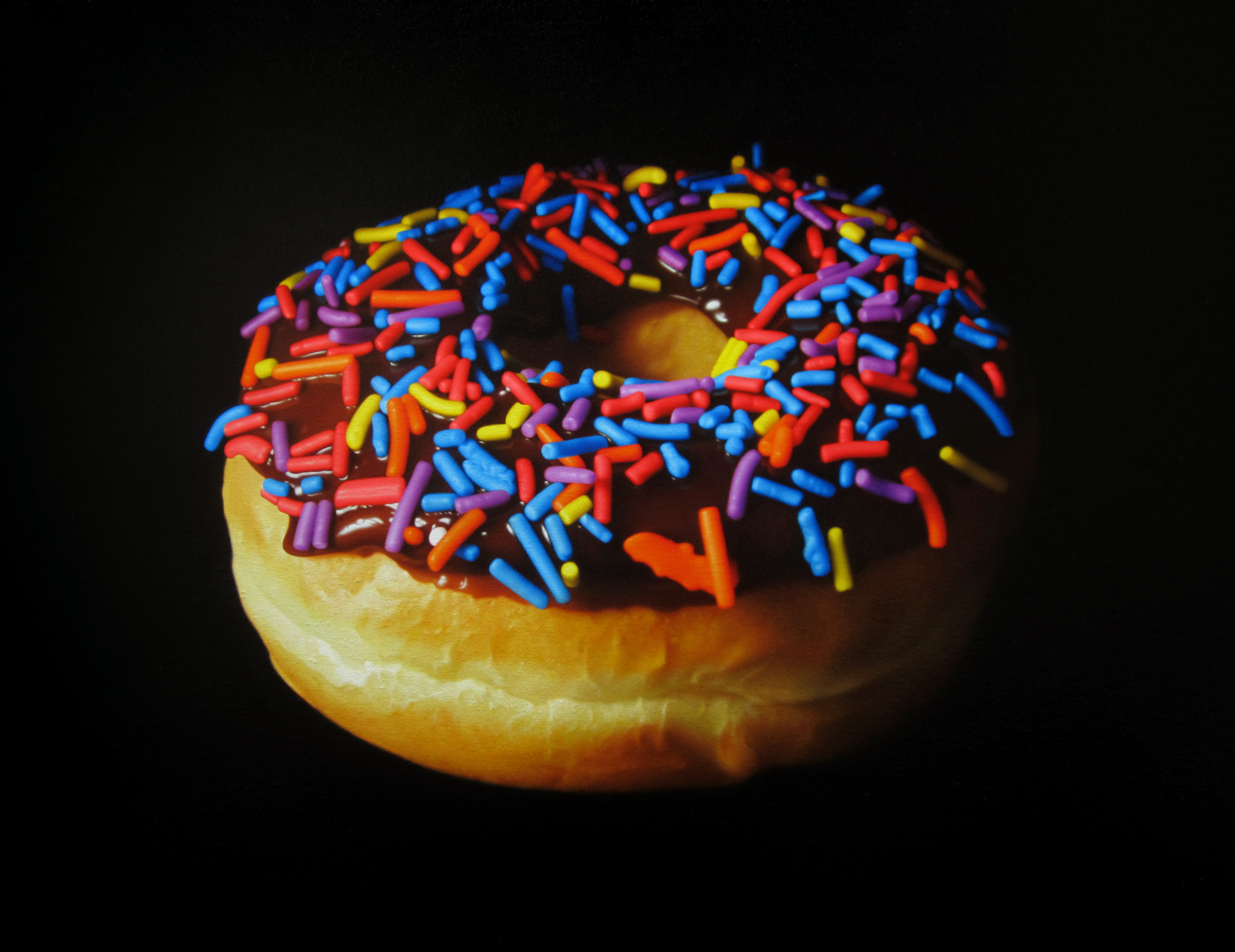 Sprinkle Donut.&nbsp;Oil on canvas. 