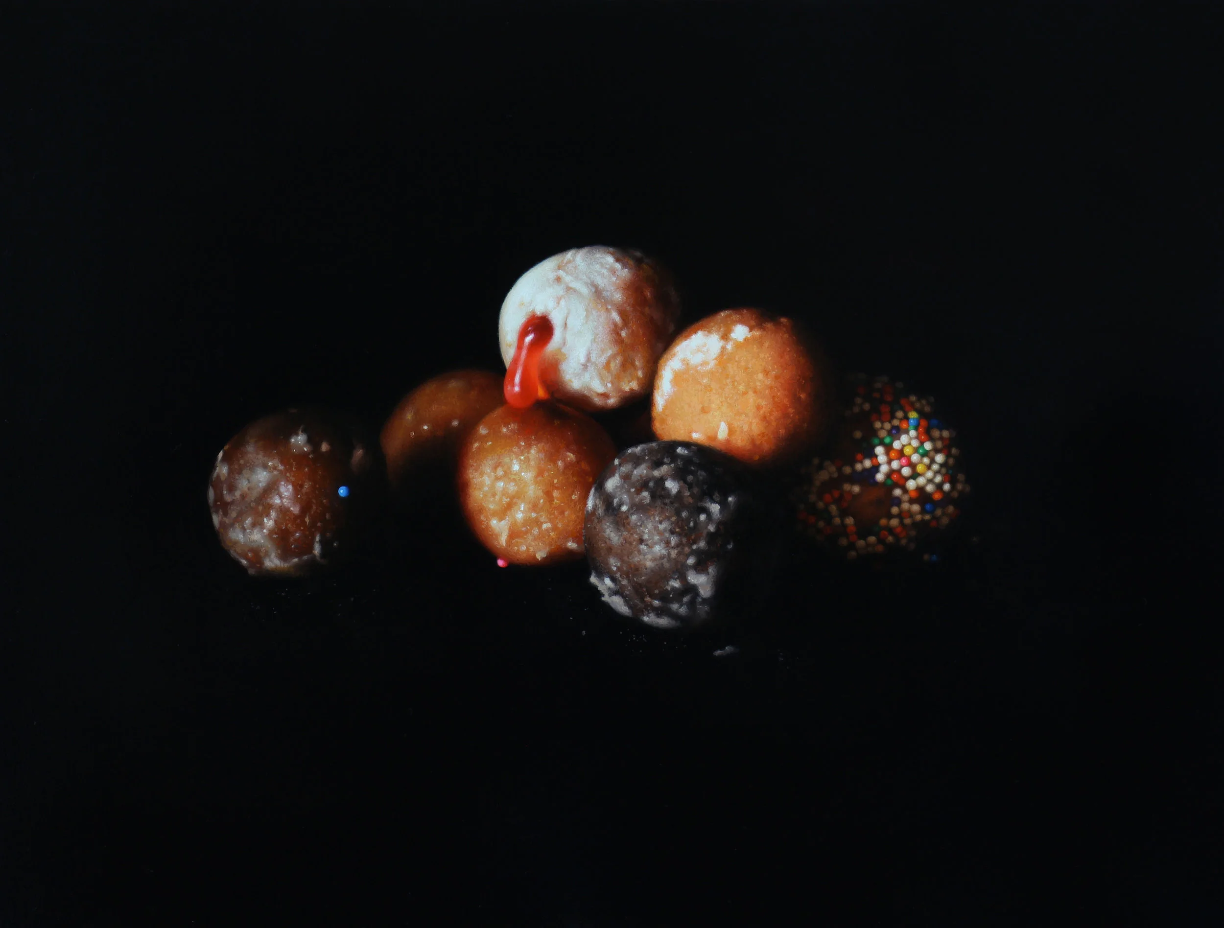 Timbit Pile. Oil on panel.