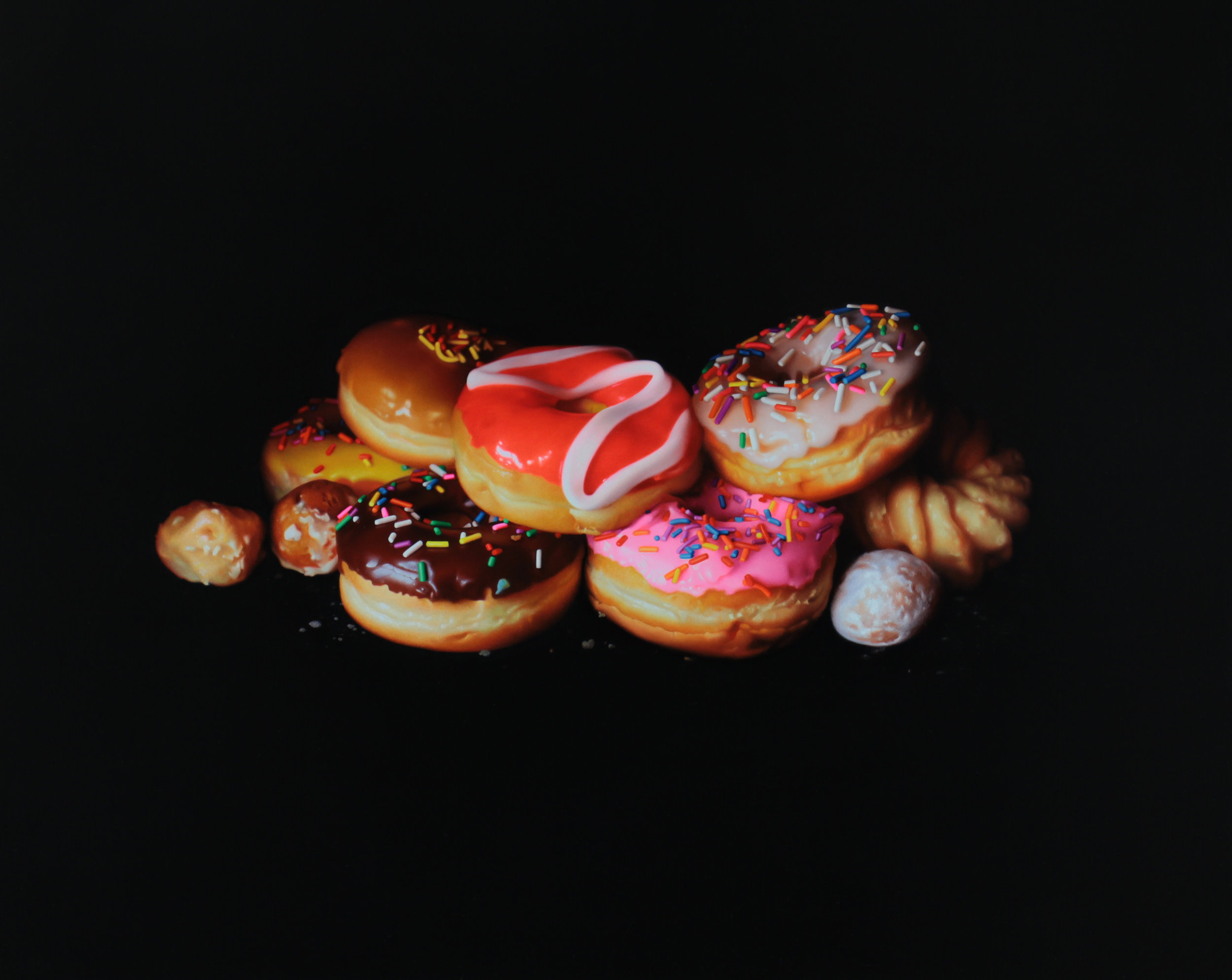  Donut Pile. Oil on panel. 