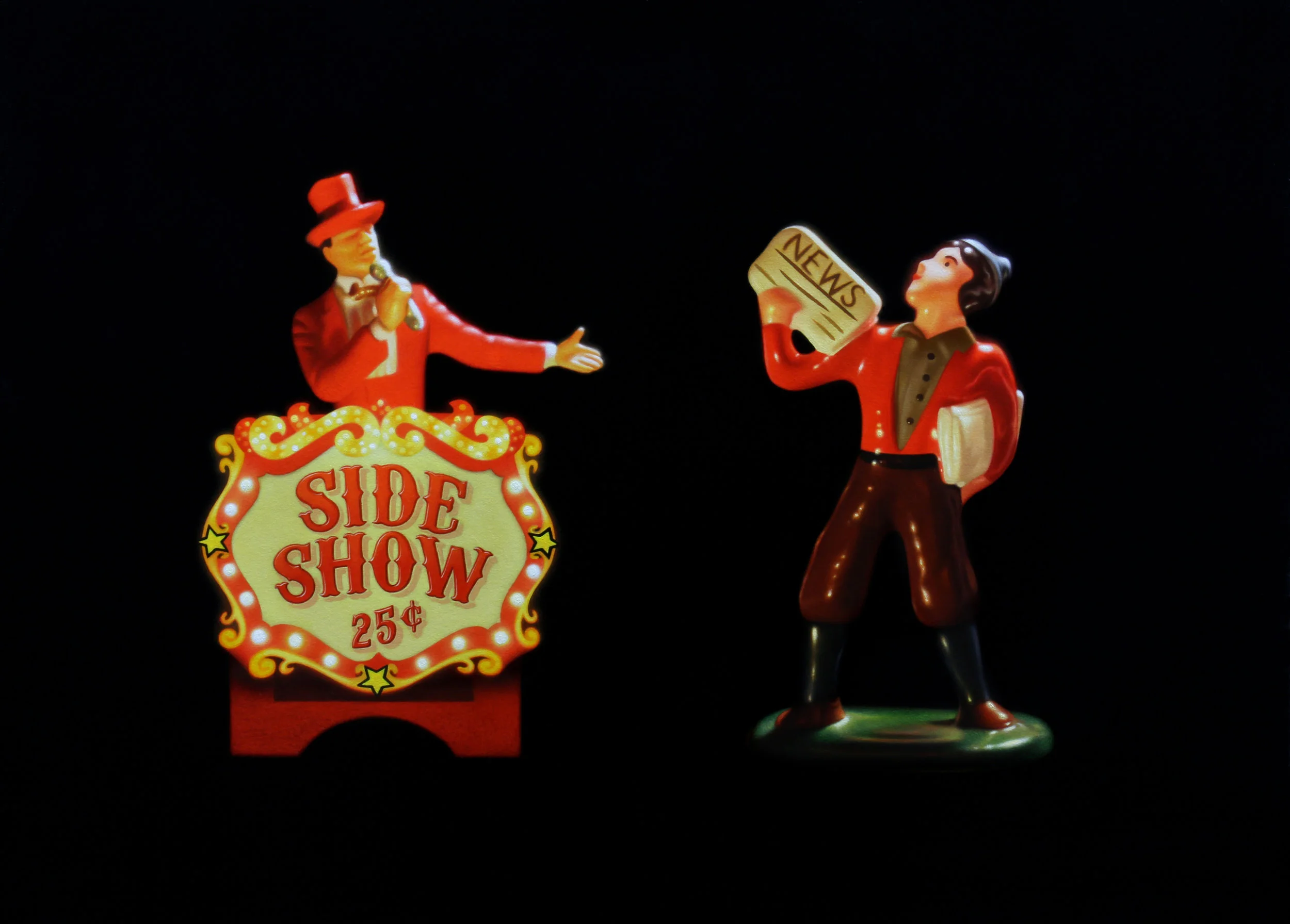 The Devil's Sideshow. Oil on panel.