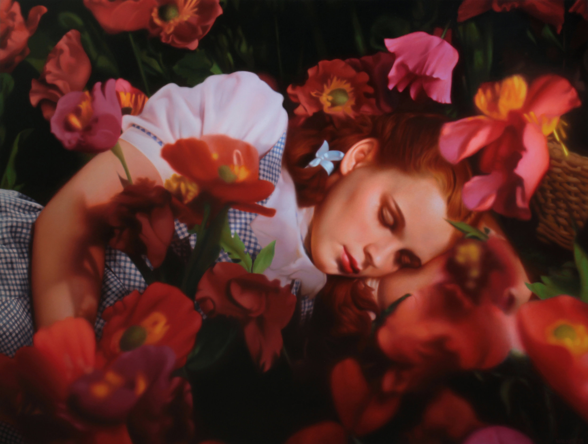  Dorothy in Flowers.&nbsp;Oil on panel. 