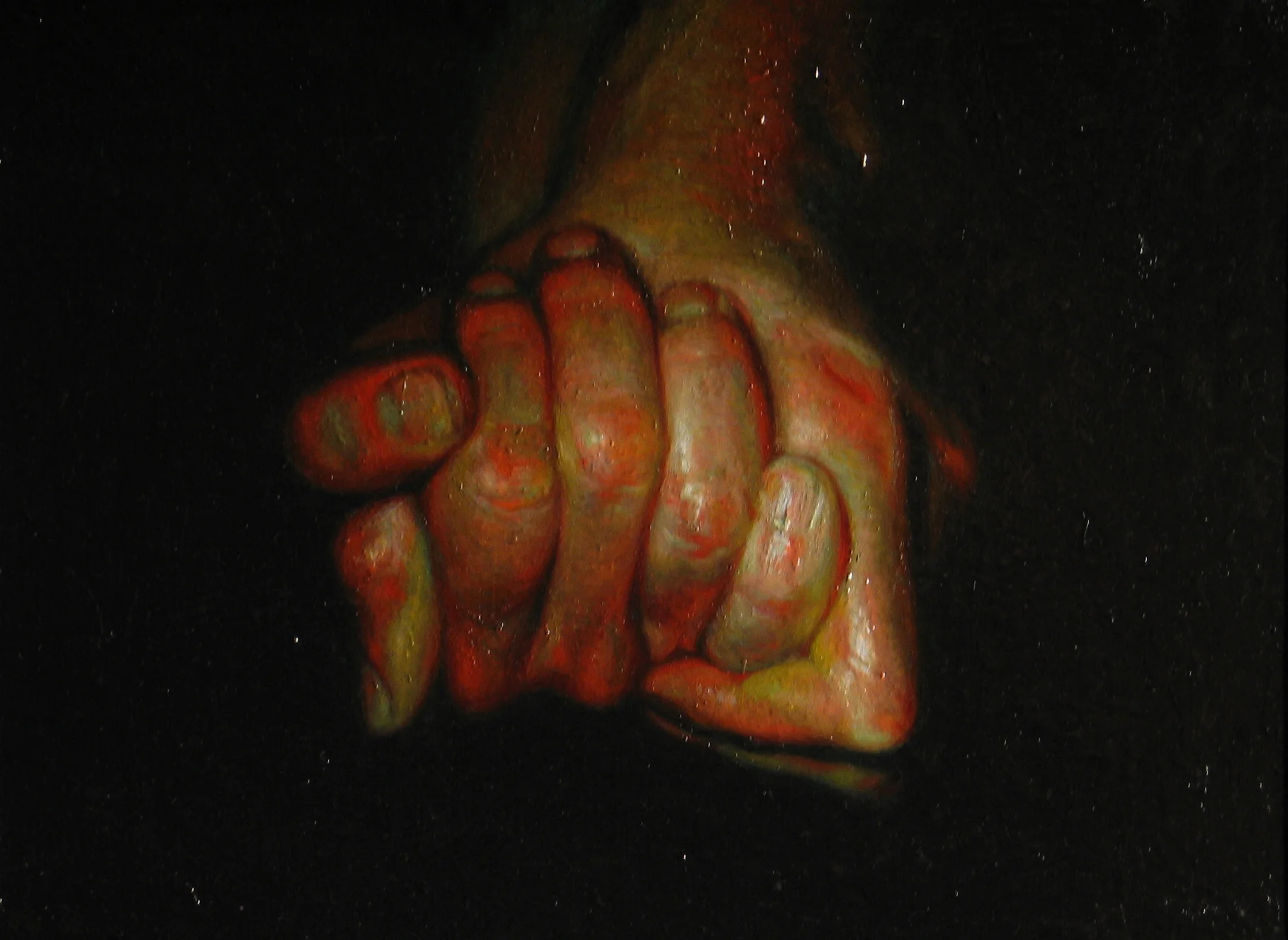 Hands. Oil on canvas.