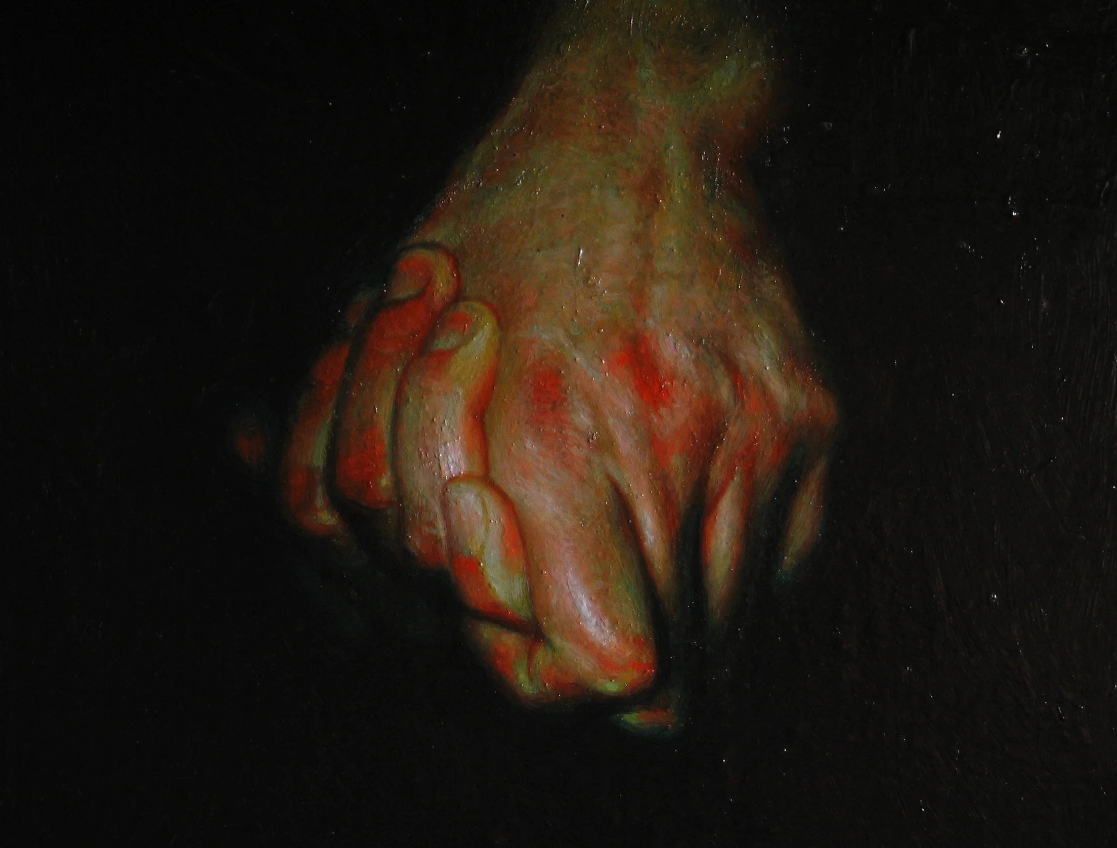 Hands. Oil on canvas.