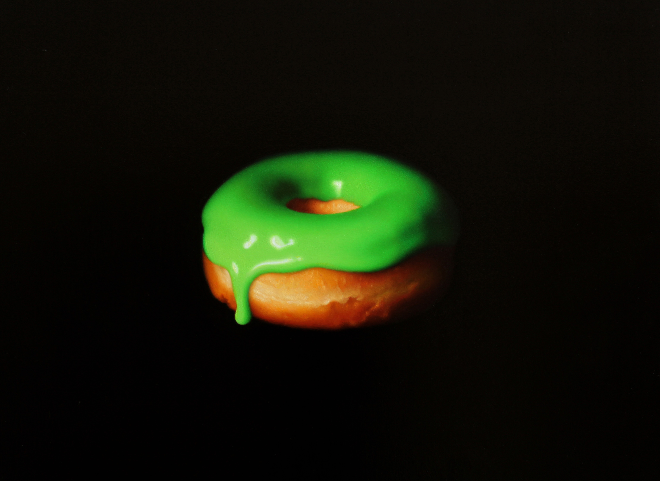  Green Donut.&nbsp;Oil on panel. 