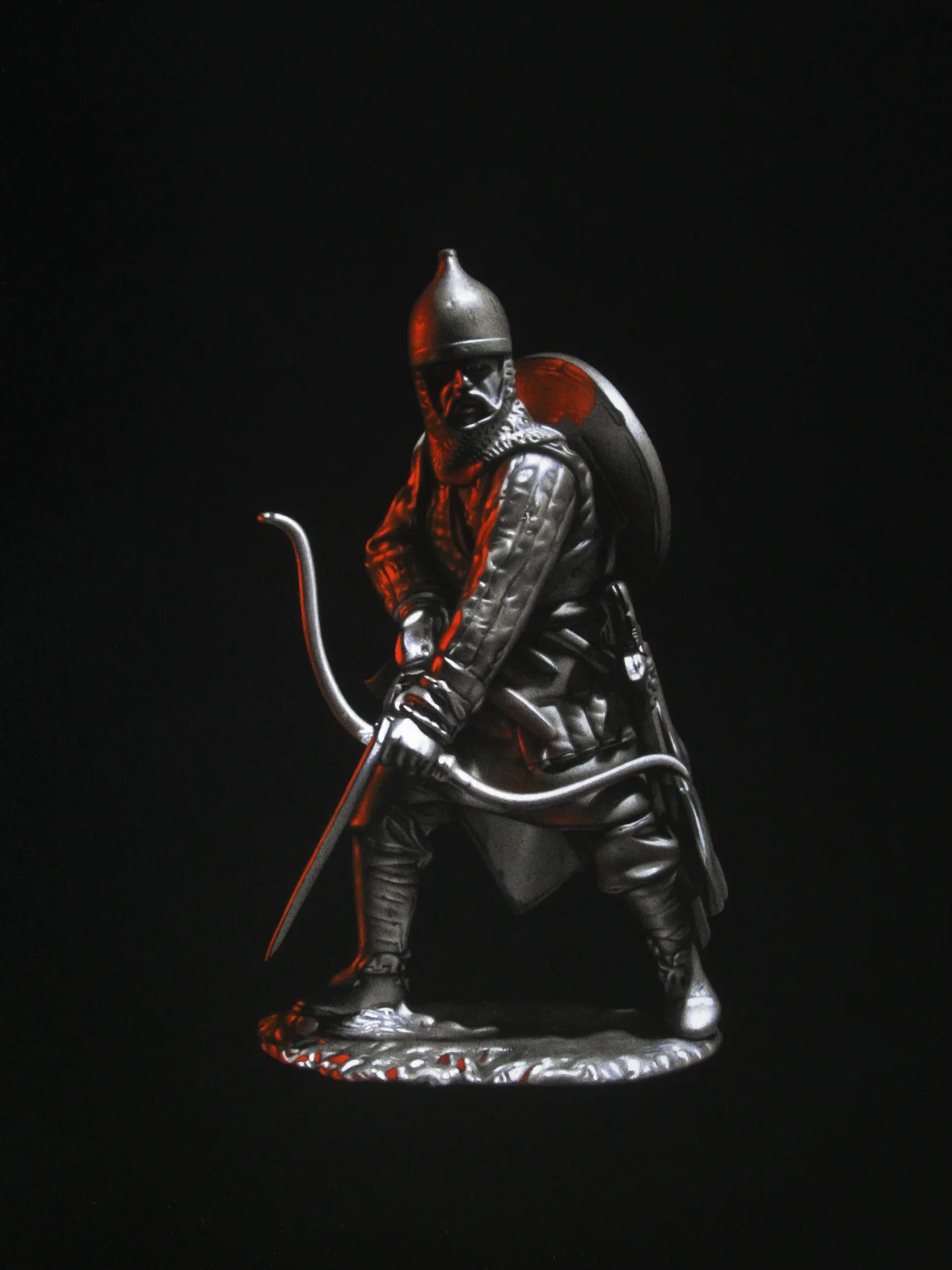 Silver Warrior. Pencil and oil on panel.
