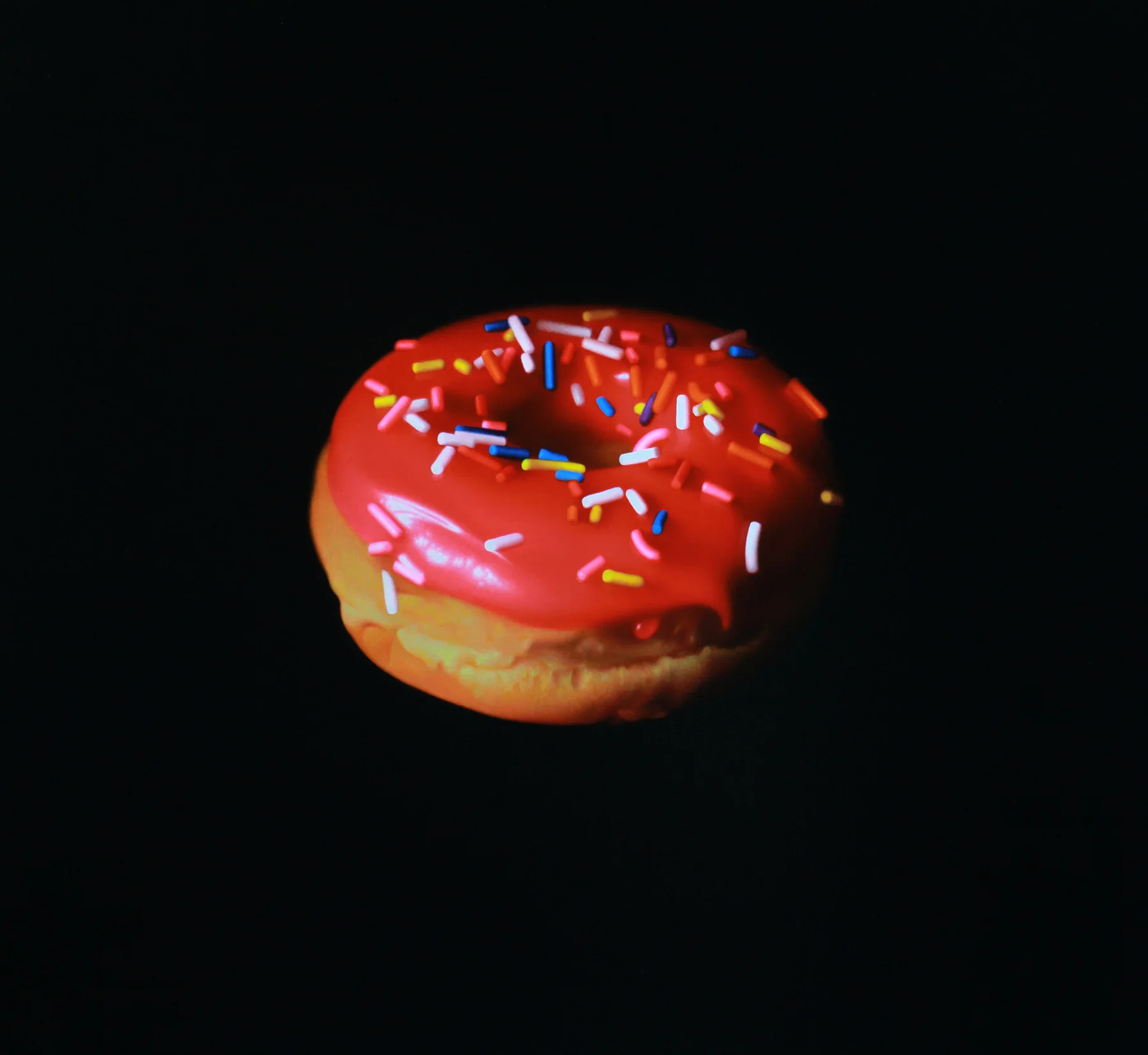Pink Donut with Sprinkles. Oil on panel. 2017