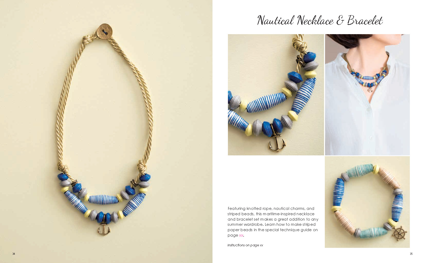 Step-by-step instructions for 40 Paper Bead Jewelry designs