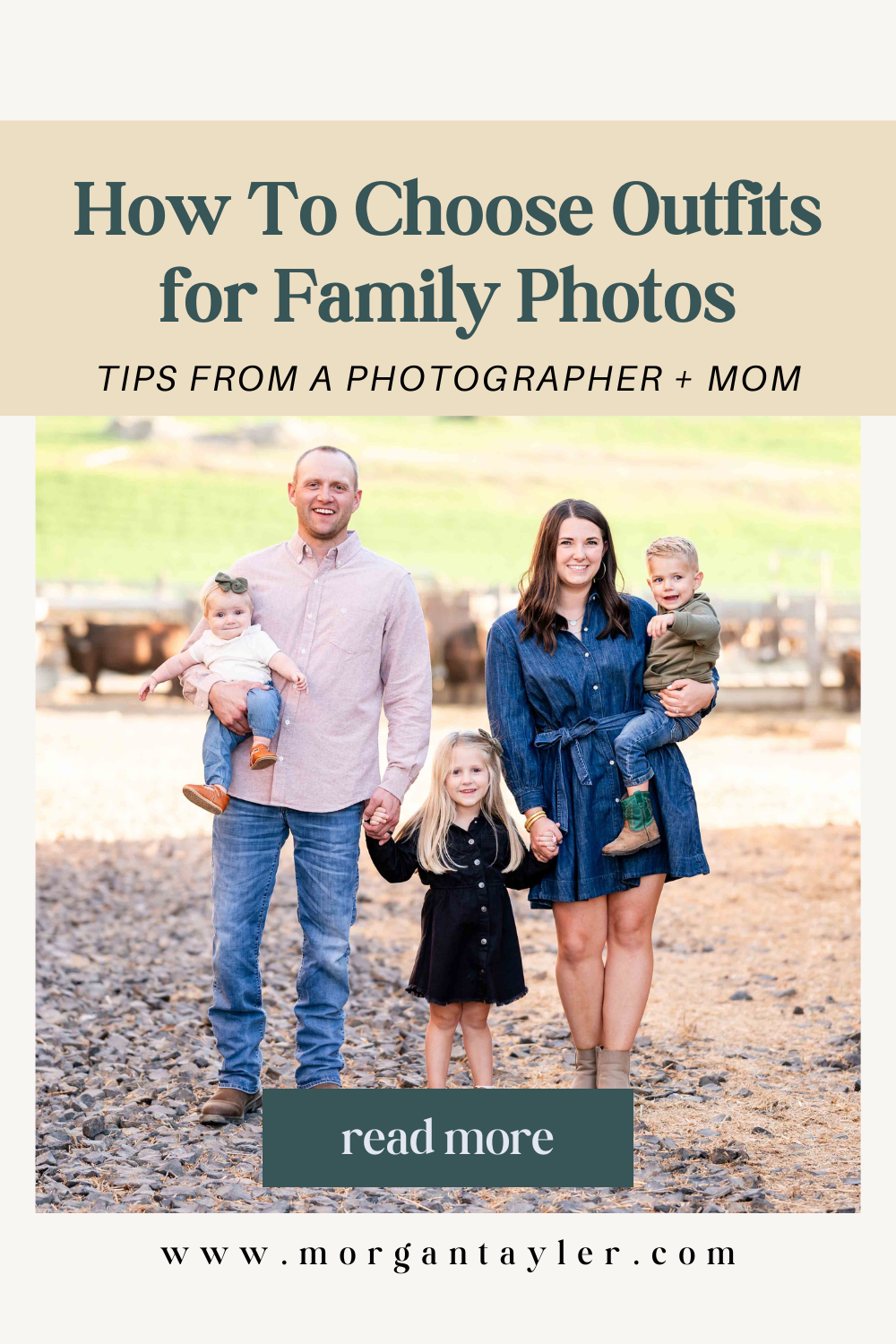 family photos, family photo outfits, family outfits, family photo inspiration, farm family photos, country family photos, family of 5, toddler family photo outfits, denim dress outfit, baby family photo outfit