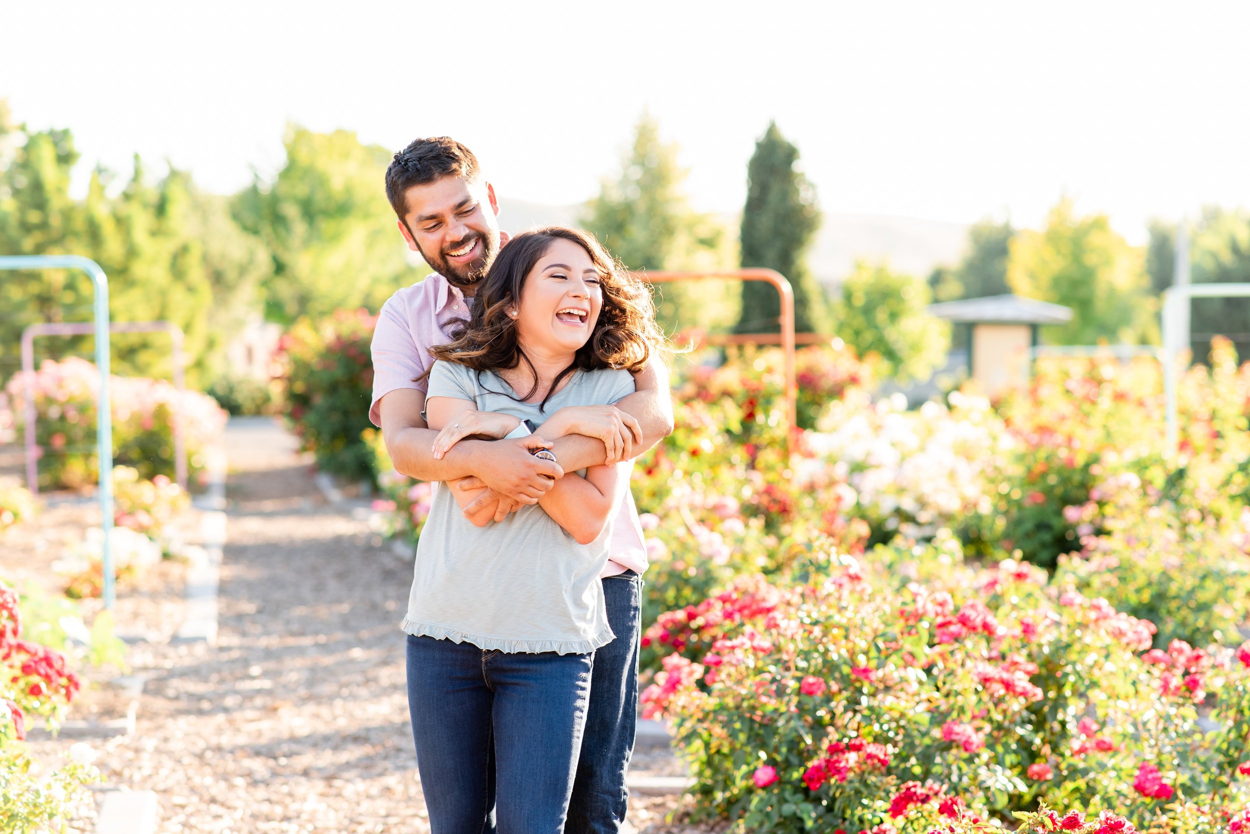 Kennewick Garden Engagement Photos - Morgan Tayler Photo & Design - Tri Cities Washington Engagement Photographer - Tri Cities Wedding Photographer - What to Wear Engagement Pose