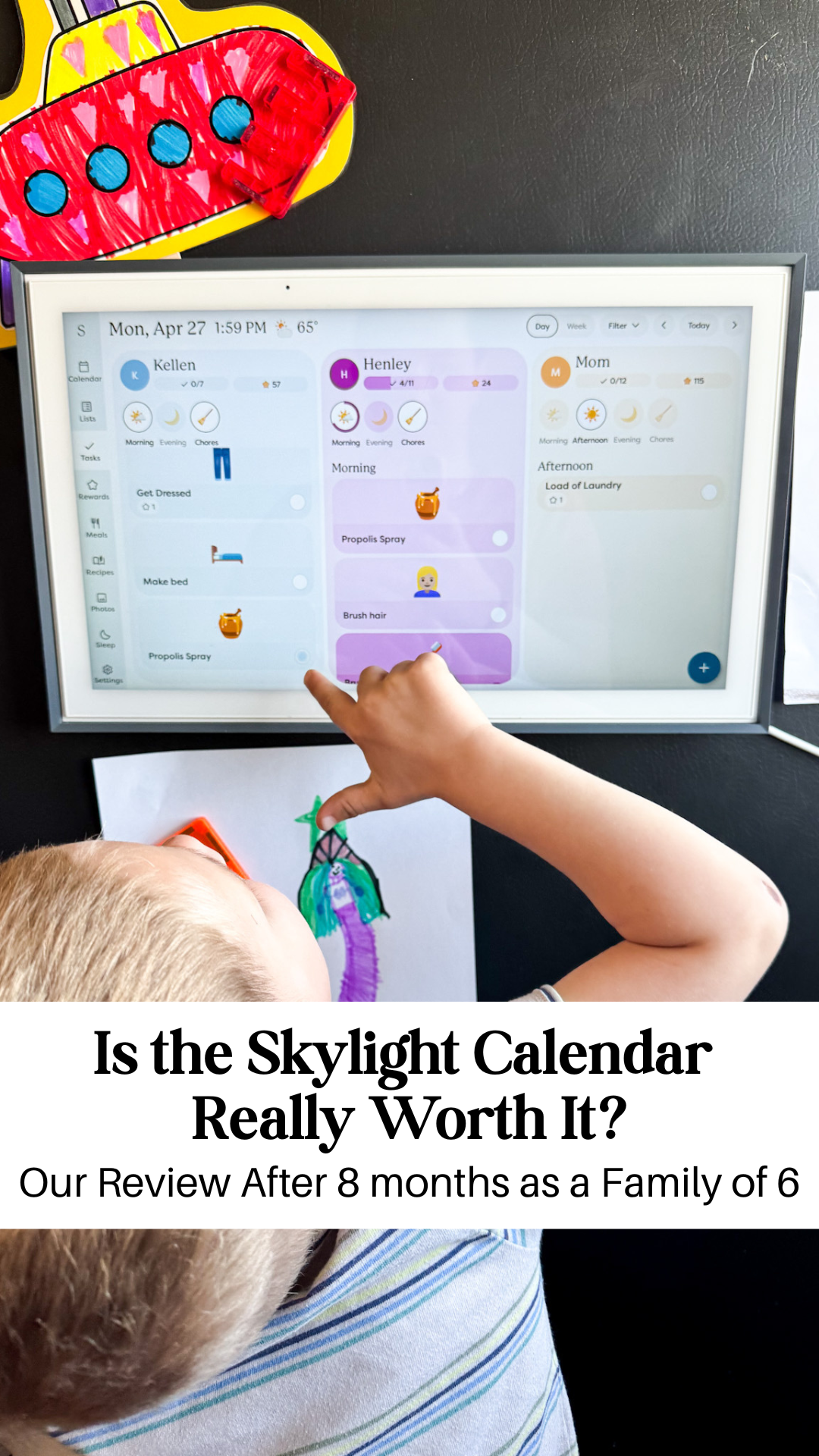 Is the Skylight Digital Calendar worth it? Skylight calendar review. Digital calendar review. How a Skylight works for a big family