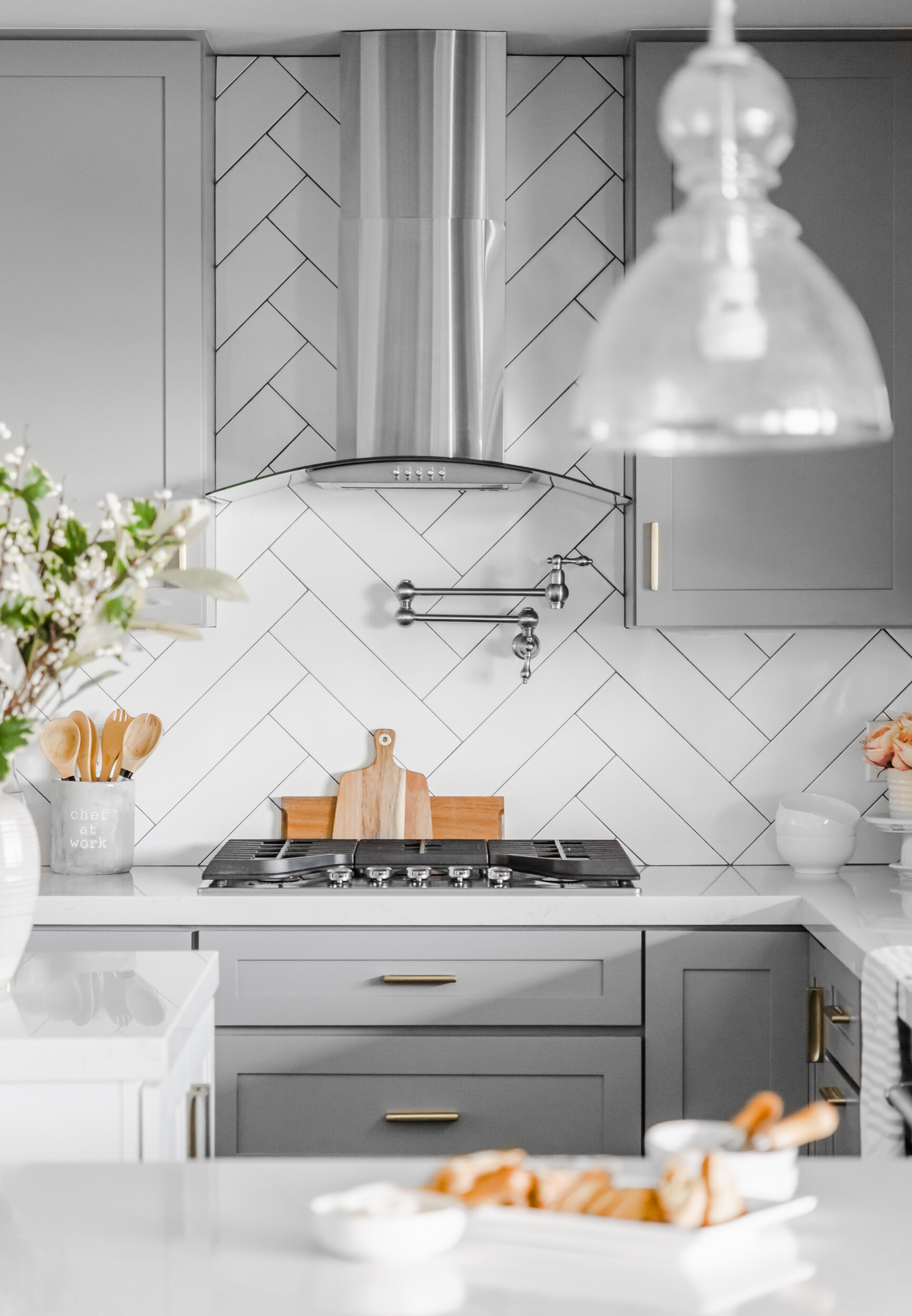 Interior Design | Gray Transitional Kitchen- Rialto, CA