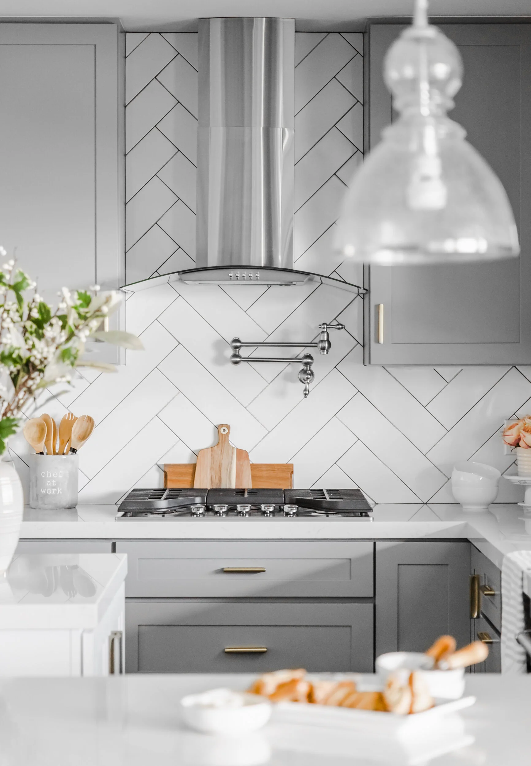 Interior Design | Gray Transitional Kitchen- Rialto, CA