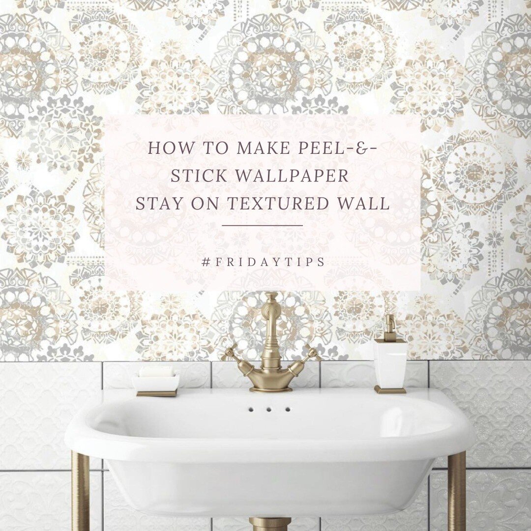 How to make peel-&amp;-stick wallpaper stay on textured wall: l recently learned this from a friend (thanks Leslie!). When you have slightly textured wall (ie. light orange peel for example) peel and stick wallpaper is harder to stick. For a better a