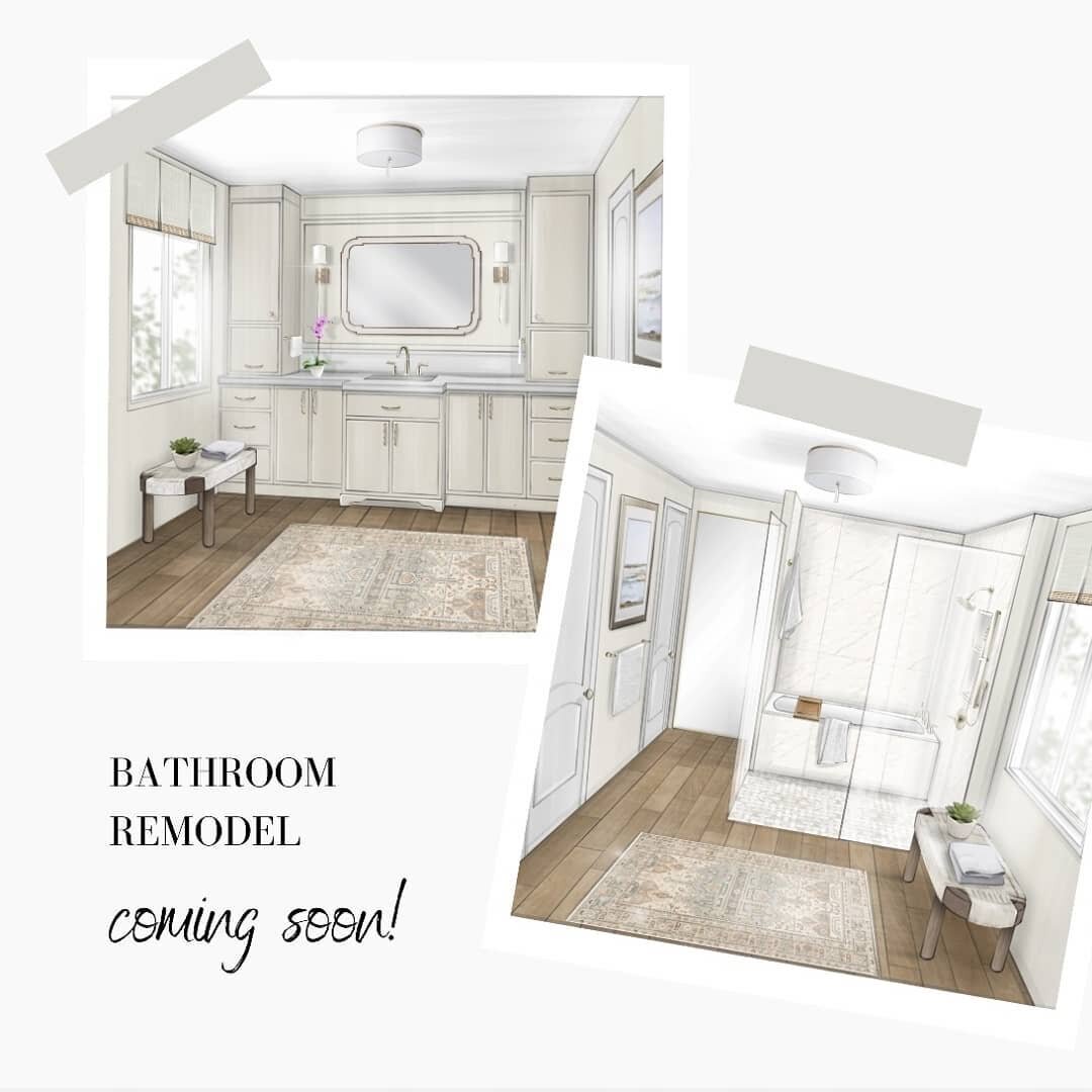 Swipe right for existing layout. This bathroom is getting a facelift and were excited for our client.  The existing shower is being moved to the bathtub area. The old shower will become more closet space as we removed a first closet to make room for 