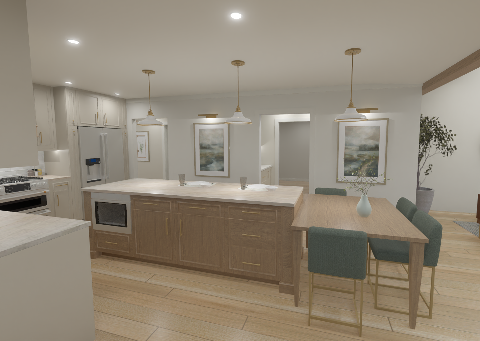 Taupe Kitchen 3d rendering green accents (2).png