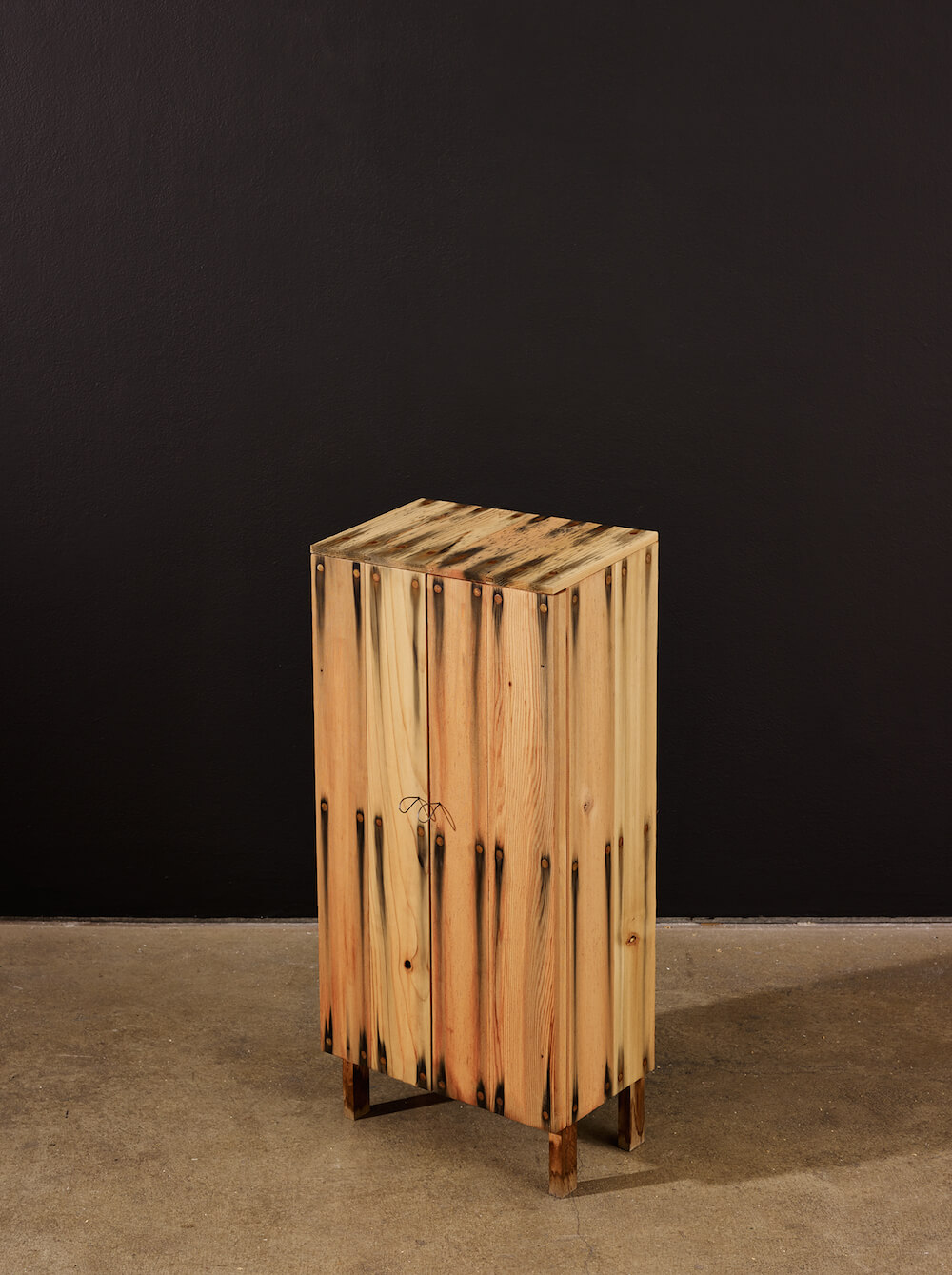 Small Bleed Cabinet 1, 2014. Cedar Wood, steel nails, 81 x 38 x 23 cm. Photo Credit Anna Arca