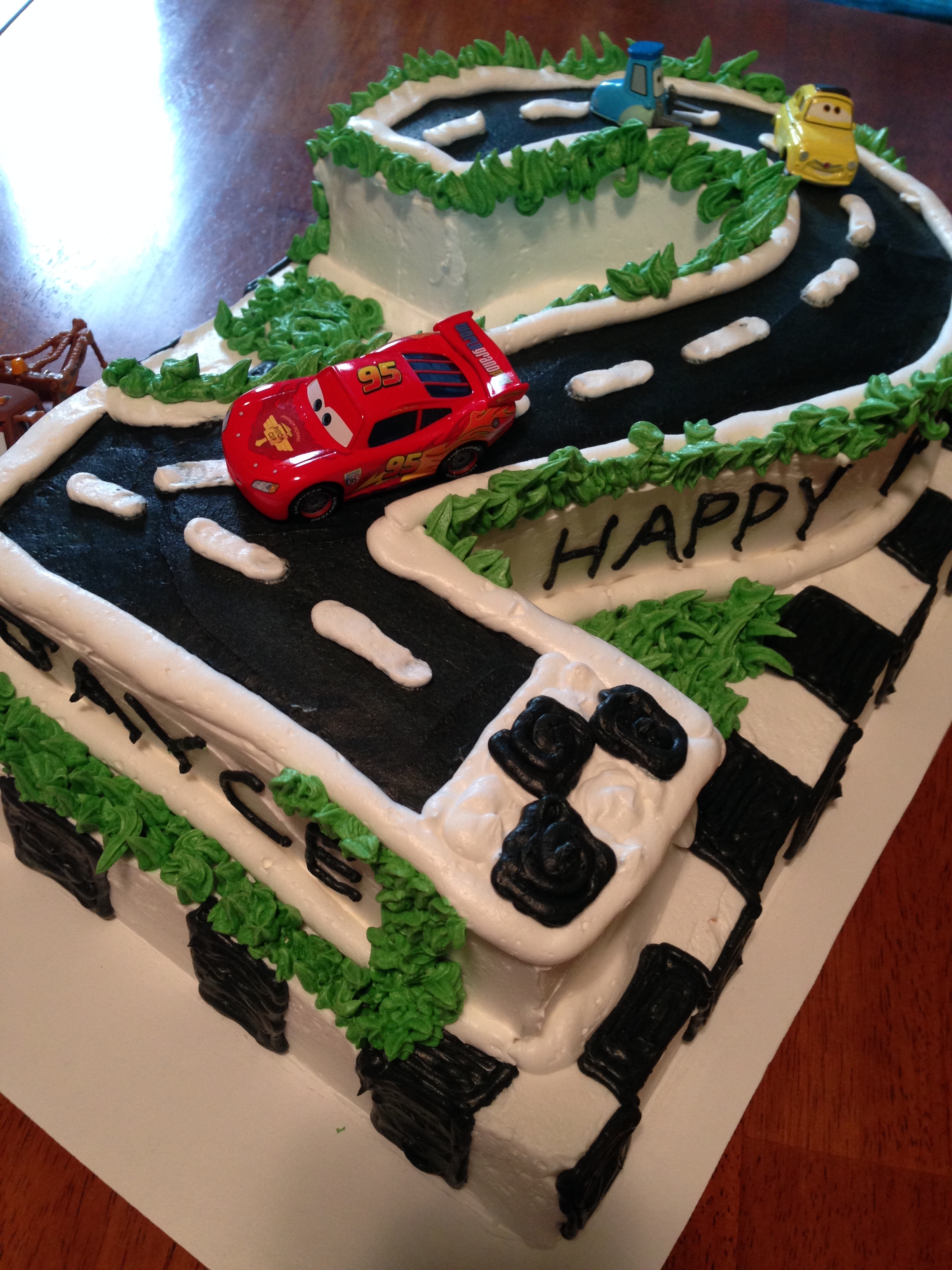 2nd birthday race car cake