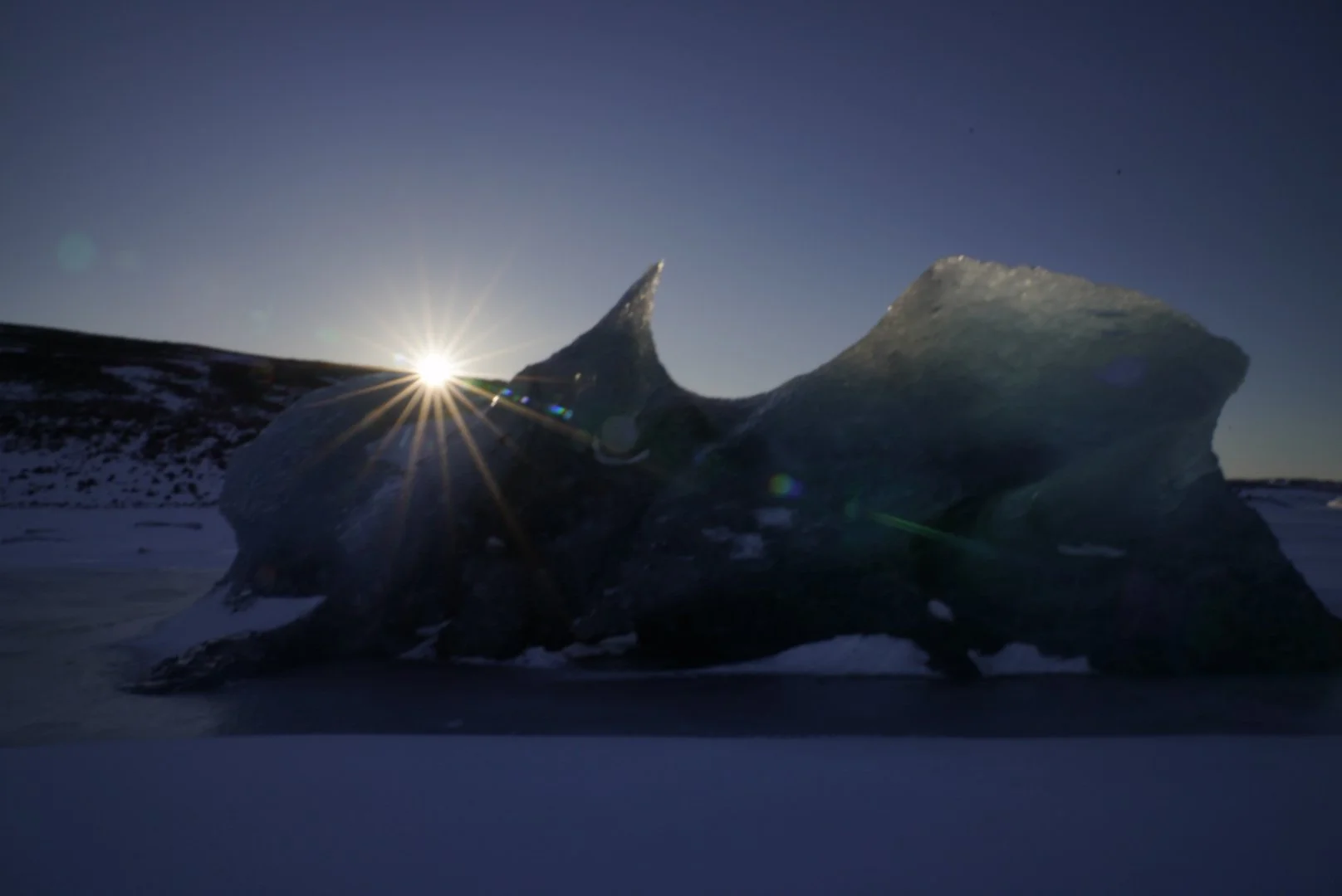 Sunrise with icebergs