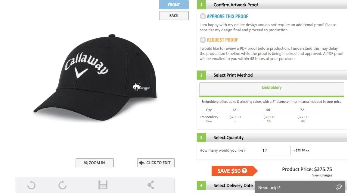 Golf Hat Pricing